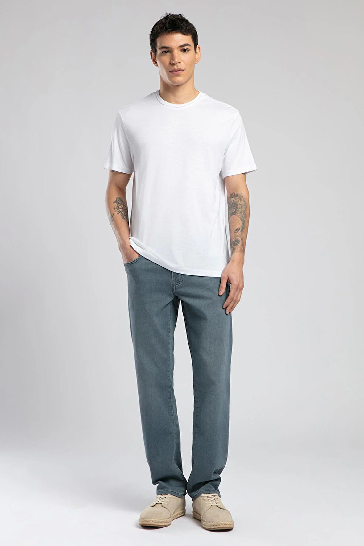 Gael Erkek O Yaka T-Shirt Beyaz