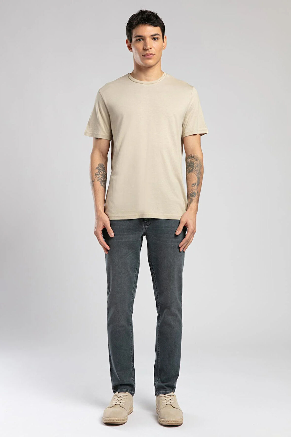 Gael Erkek O Yaka T-Shirt Bej