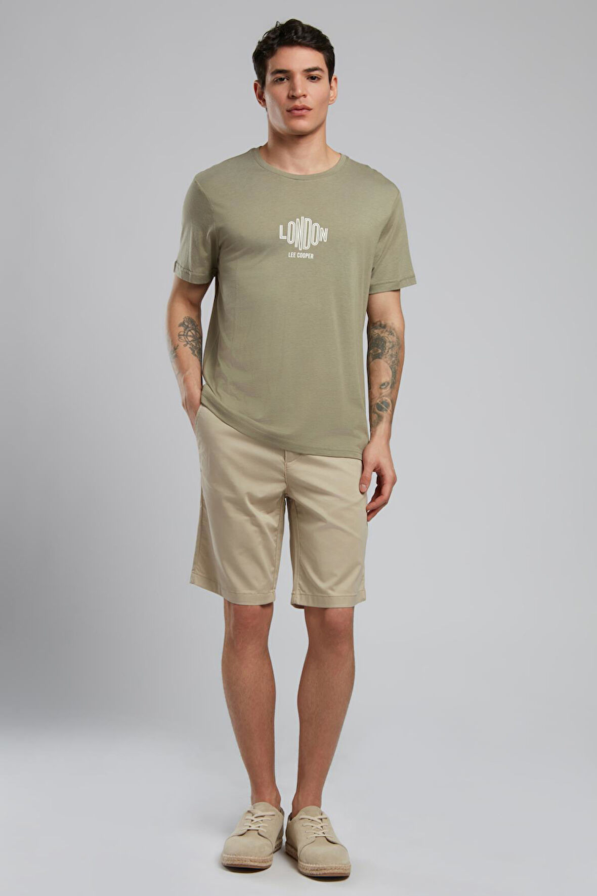 Lev Erkek O Yaka T-Shirt Haki