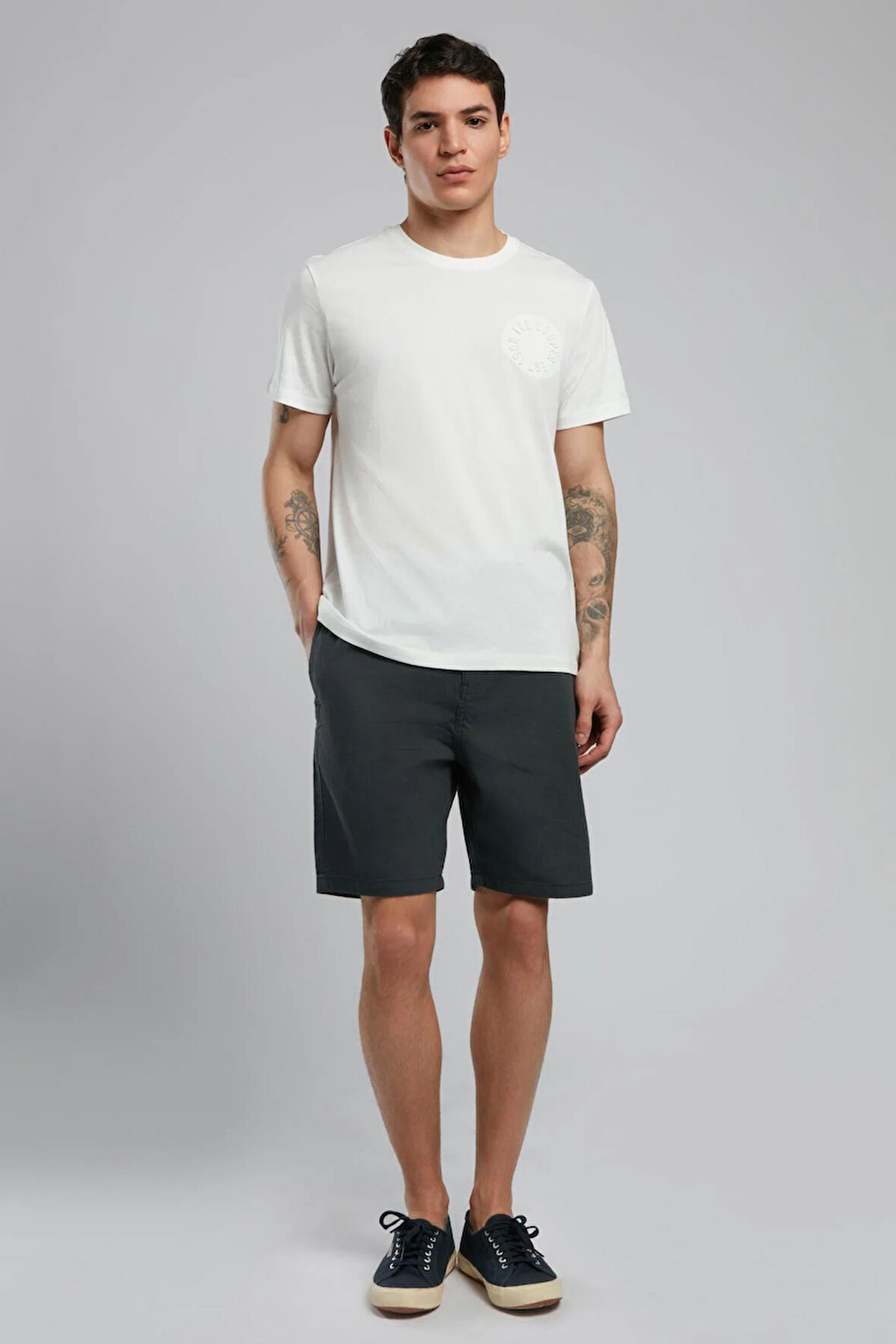 Codrin Erkek O Yaka T-Shirt Ekru