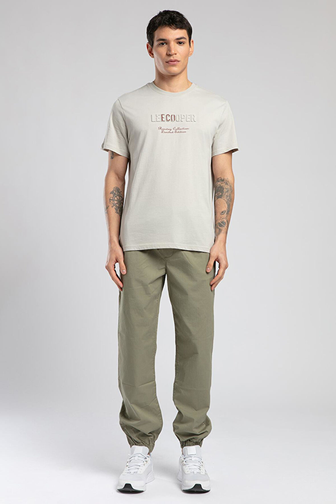 Desav Erkek O Yaka T-Shirt Taş