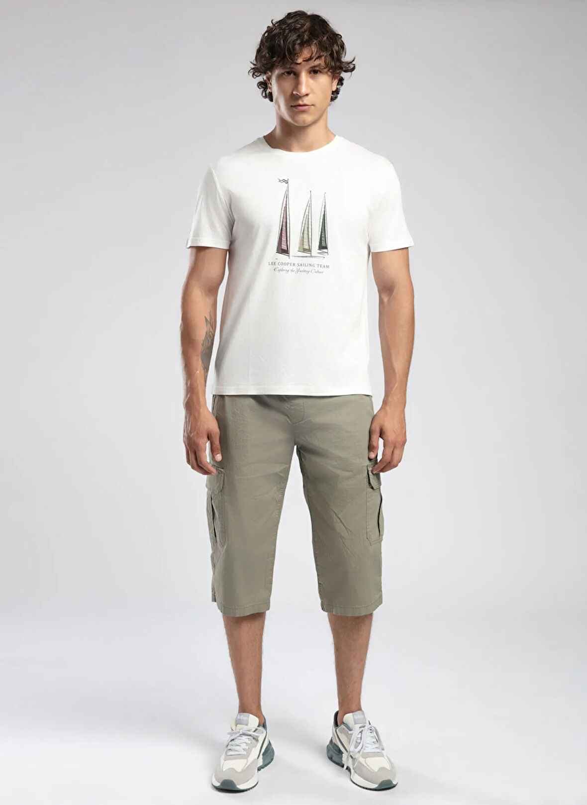 Lee Cooper Yuvarlak Yaka Ekru Erkek T-Shirt 252 LCM 242042 NELLI EKRU