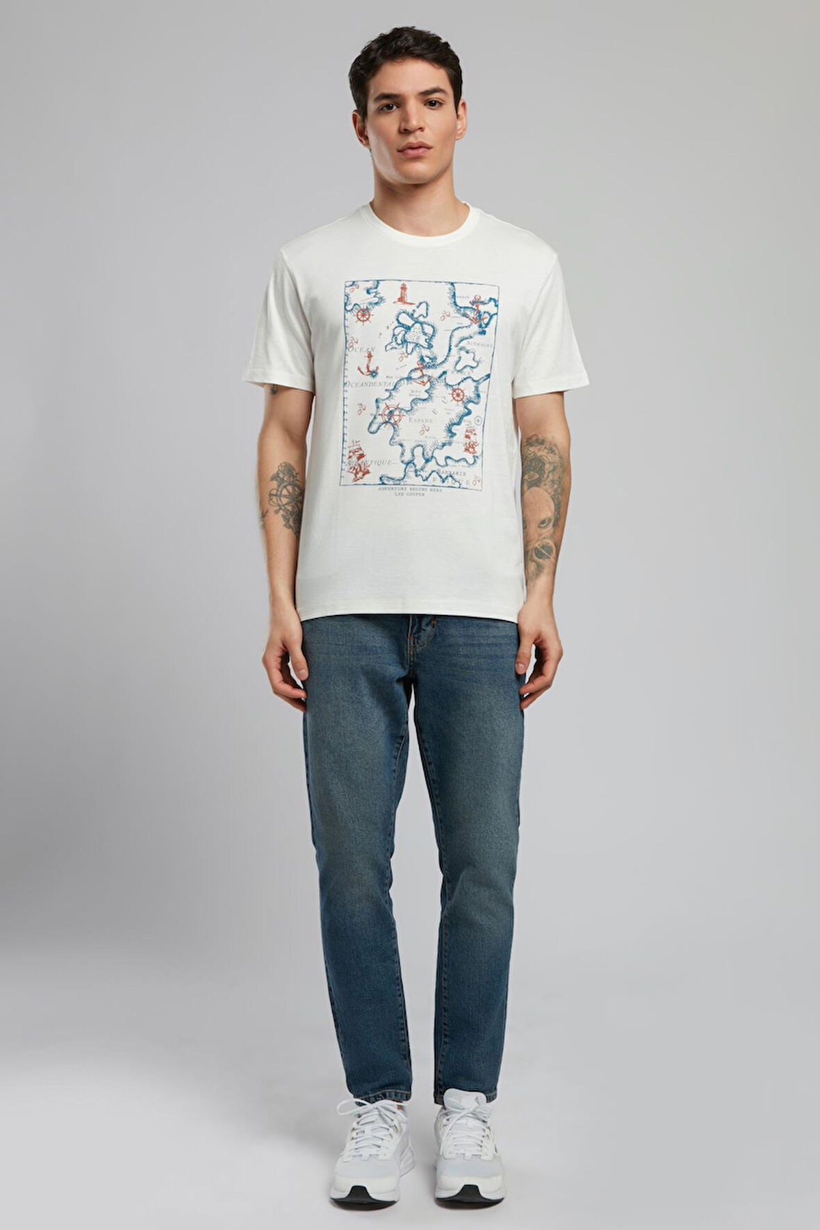 Capela Erkek O Yaka T-Shirt Ekru