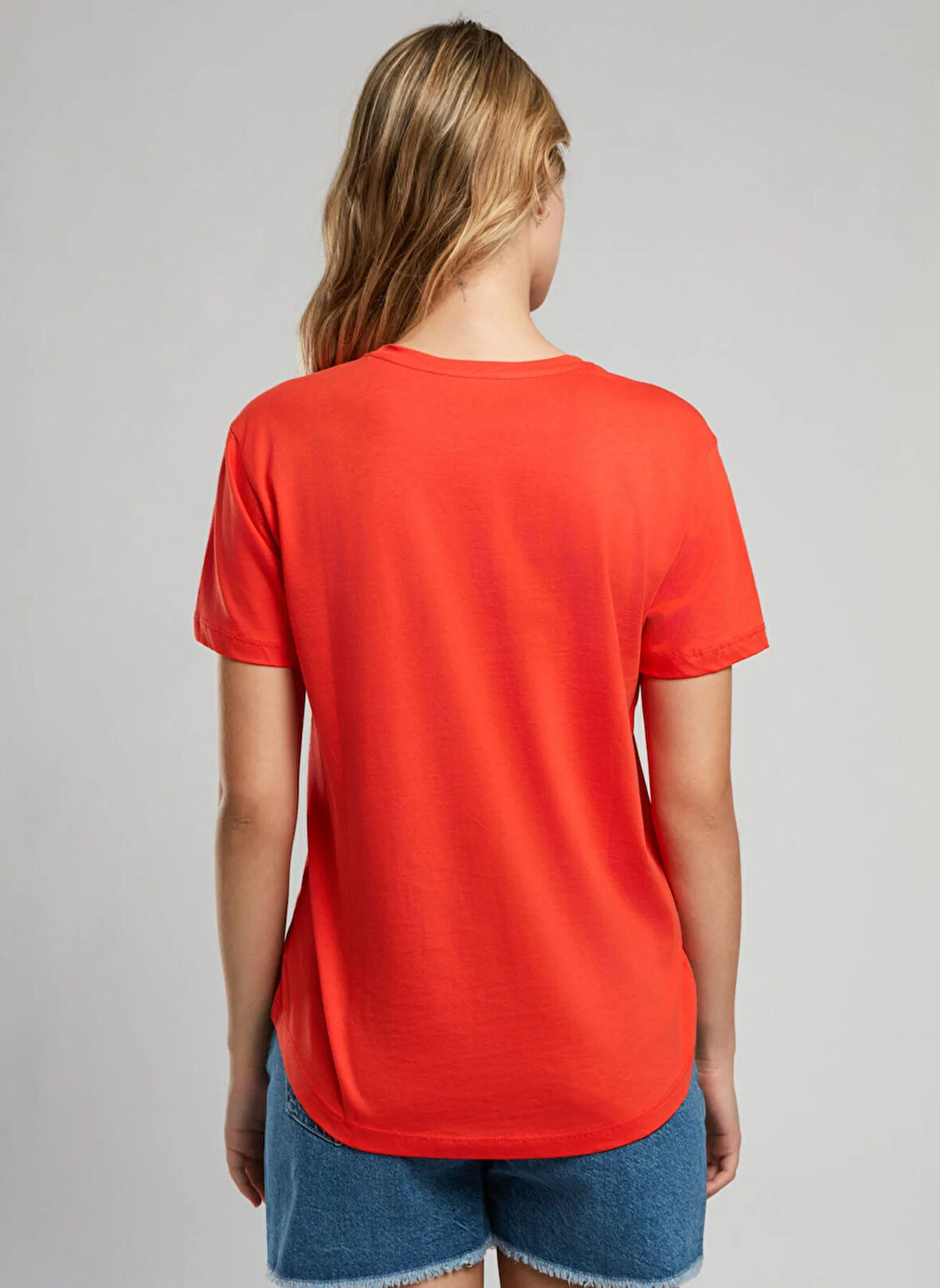 Lee Cooper Bisiklet Yaka Baskılı Mercan Kadın T-Shirt 252 LCF 242003 LONDONLOGO MERCAN