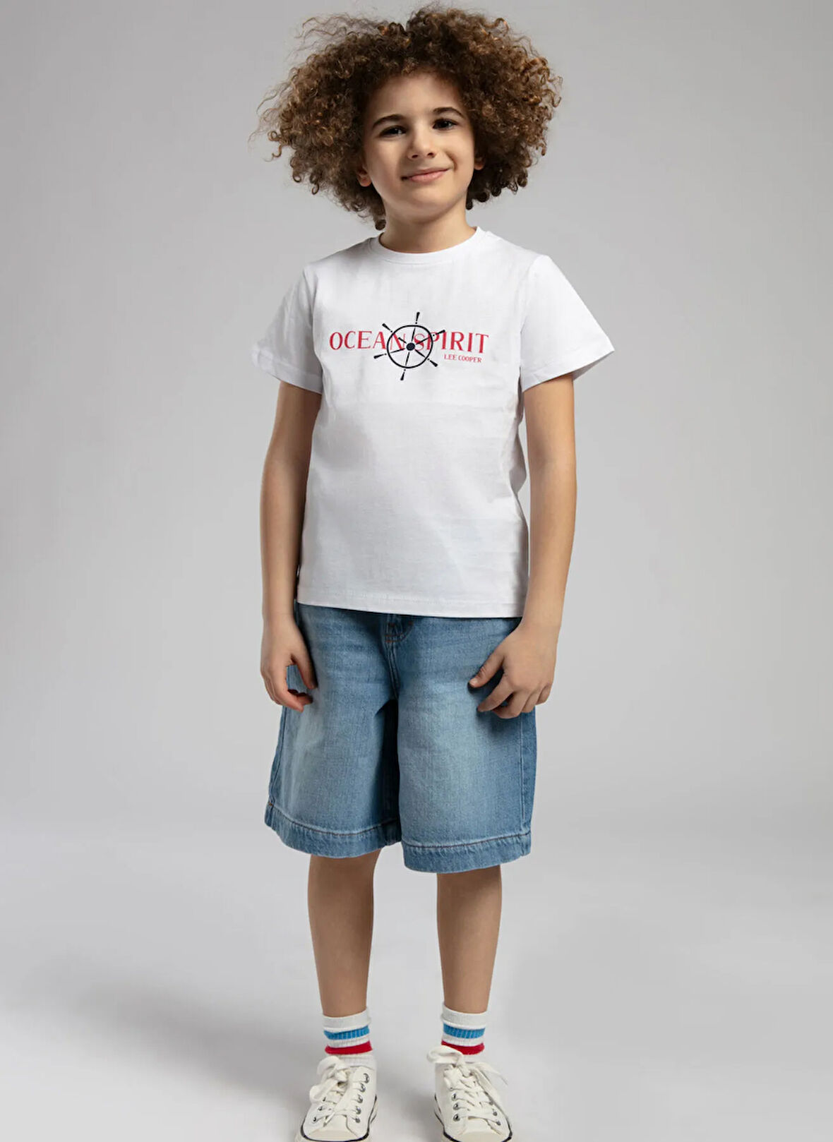 Lee Cooper Baskılı Beyaz Erkek Çocuk T-Shirt 252 LCB 242007