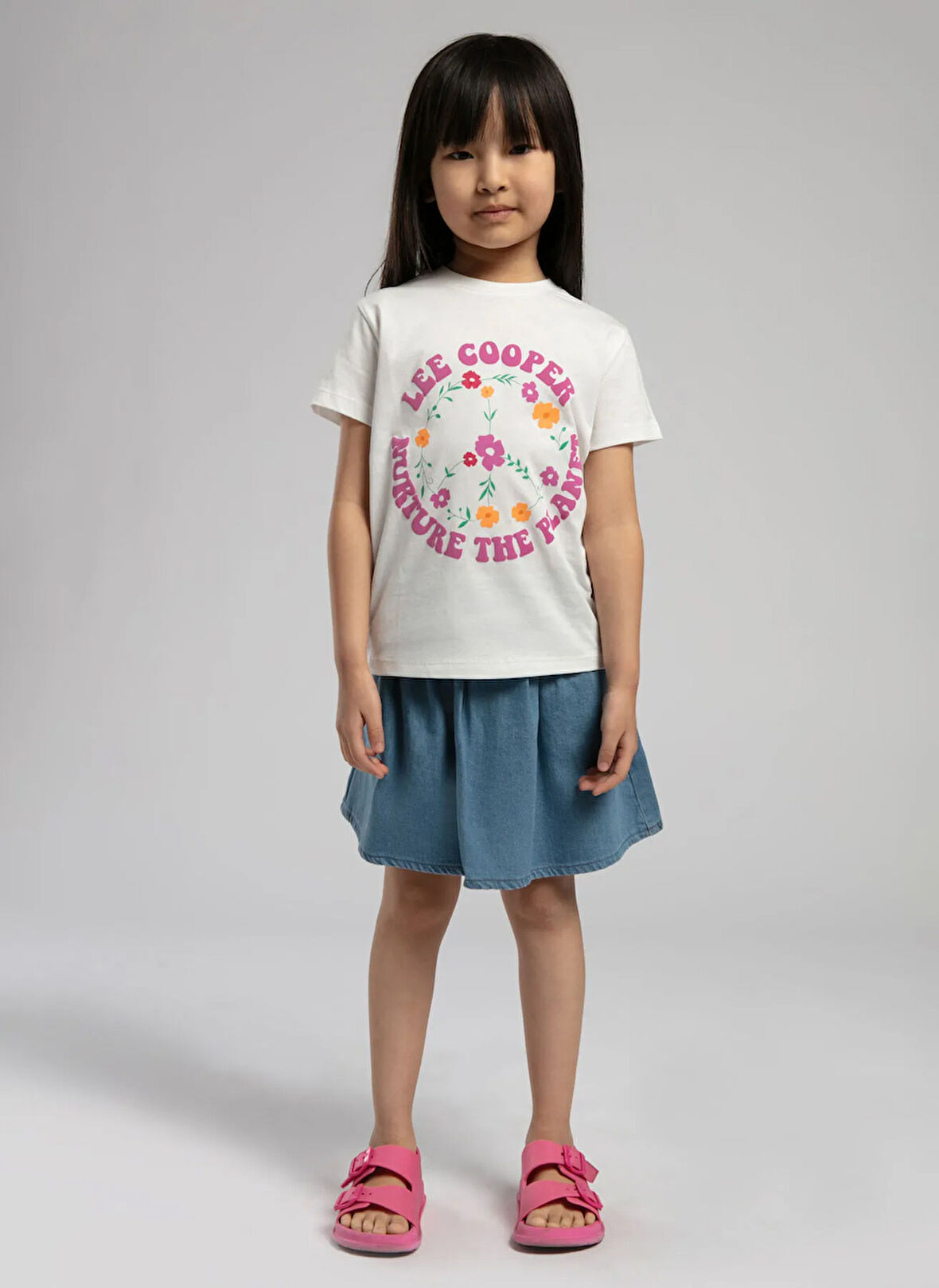 Lee Cooper Baskılı Pudra Kız Çocuk T-Shirt 252 LCG 242001