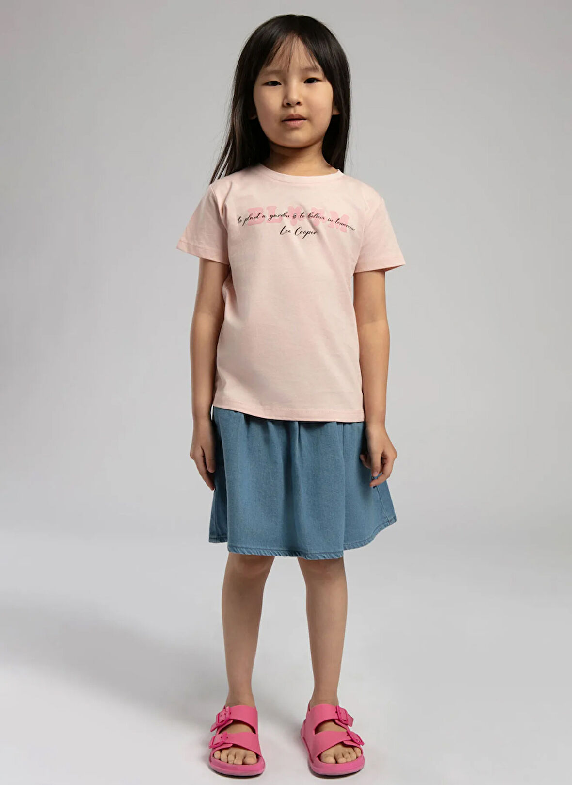 Lee Cooper Baskılı Pudra Kız Çocuk T-Shirt 252 LCG 242007
