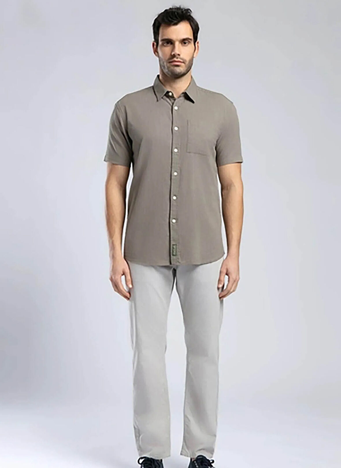 Lee Cooper Regular Fit Haki Erkek Gömlek 252 LCM 241018 DESOLA HAKİ