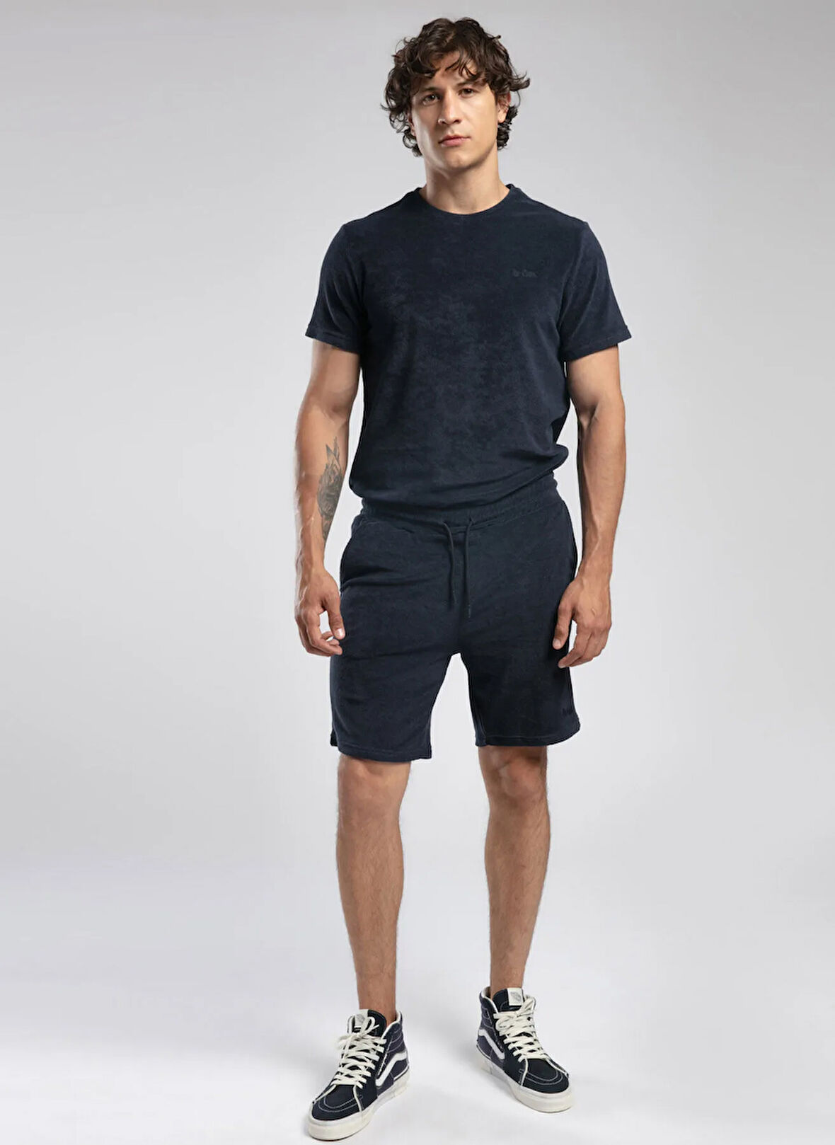 Lee Cooper Yuvarlak Yaka Lacivert Erkek T-Shirt 252 LCM 242008 NAUL LACİVERT