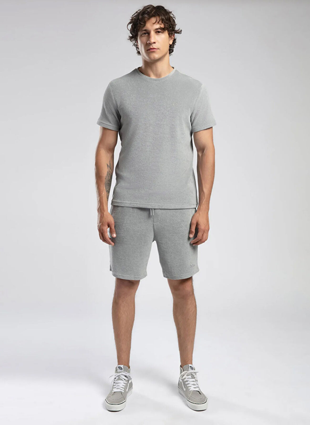 Lee Cooper Yuvarlak Yaka Gri Erkek T-Shirt 252 LCM 242008 NAUL GRİ
