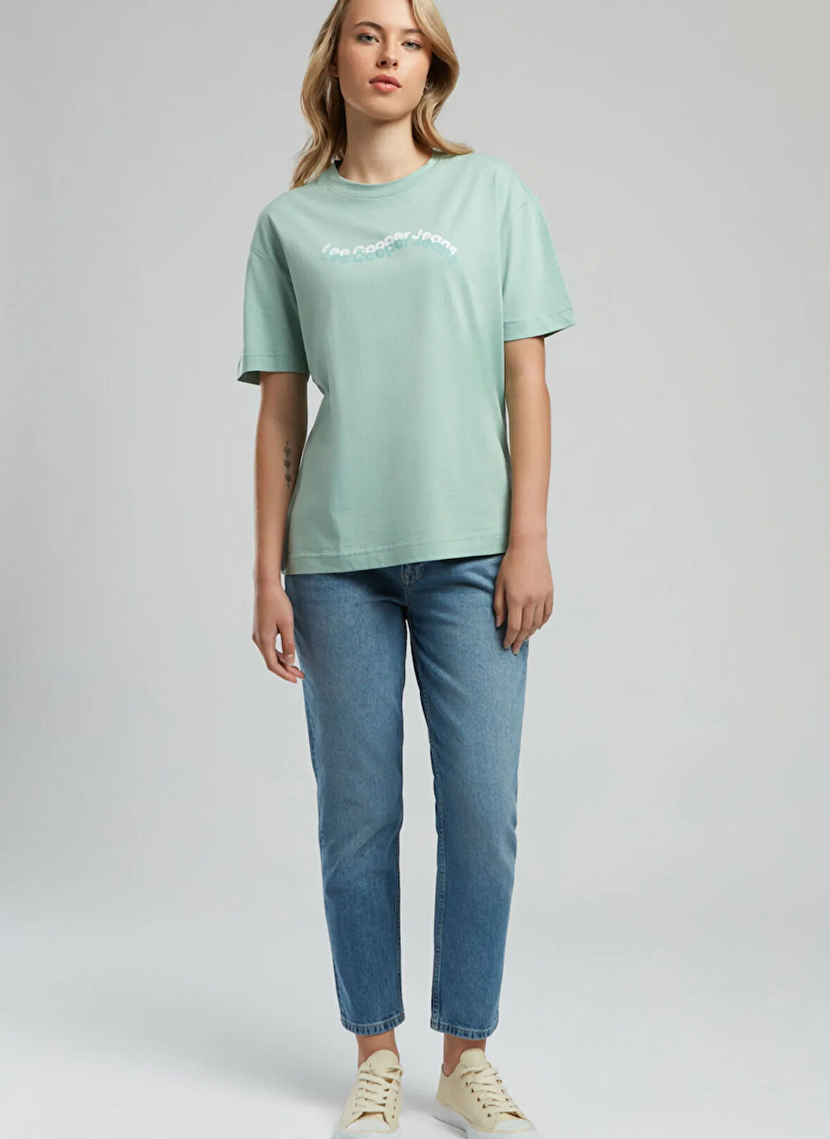 Lee Cooper Normal Bel Dar Paça Crop Kadın Denim Pantolon 252 LCF 121013 FUNNY POSEY BLUE