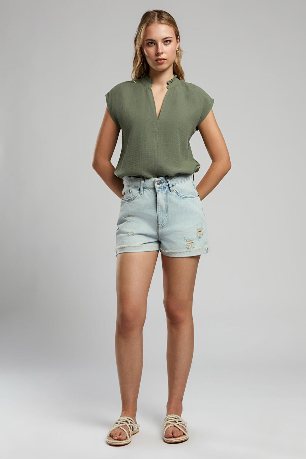Holly 2 Kadın Jean Şort Denim