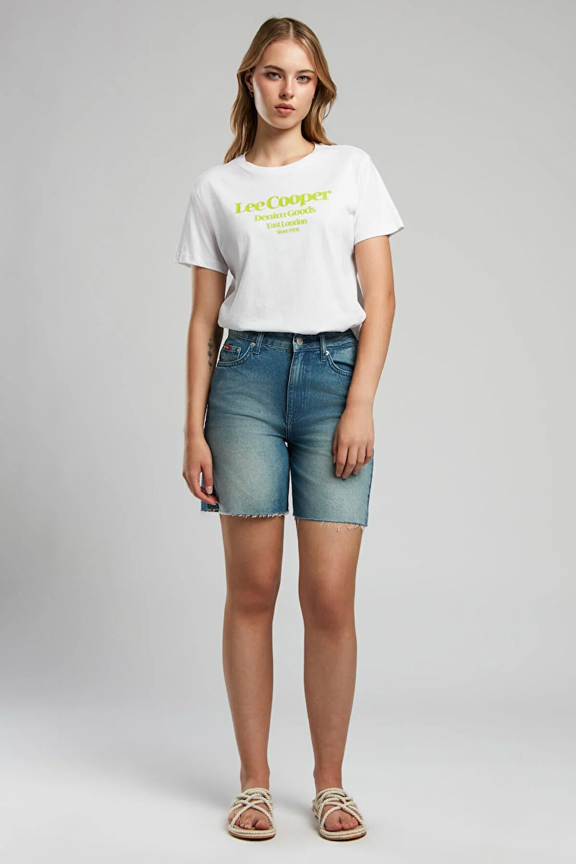 Bund 1 Kadın Jean Şort Denim