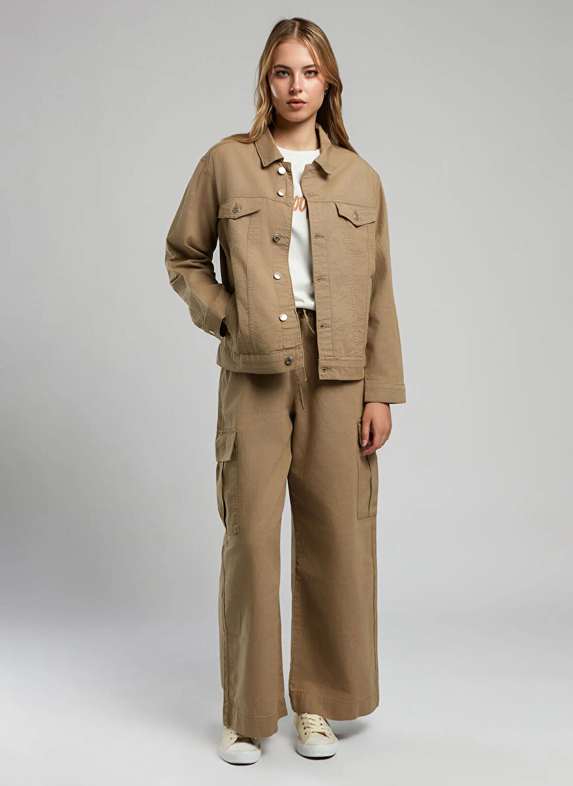 Lee Cooper Loose Fit Deve Tüyü Kadın Ceket 252 LCF 231001 PUBLE A. CAMEL