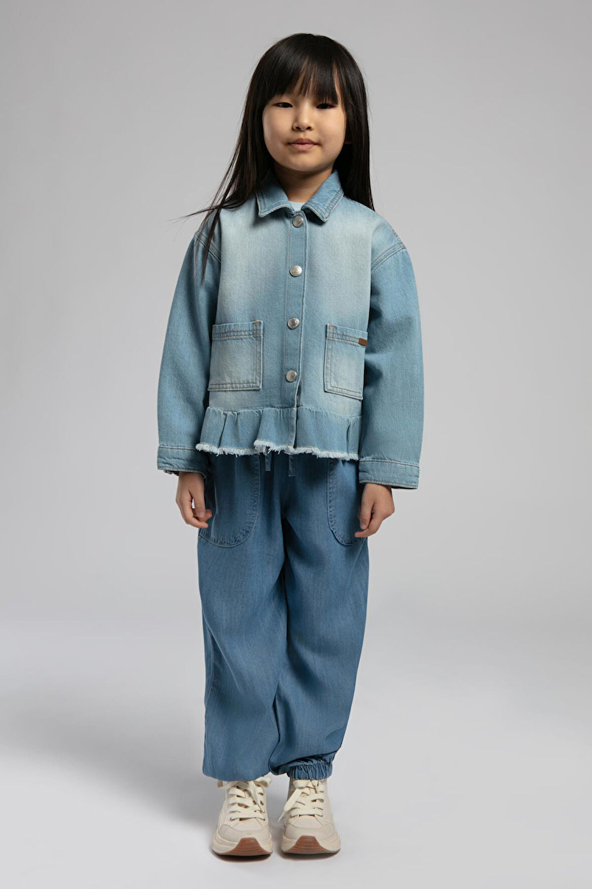 Tiara Kız Çocuk Jean Ceket Denim