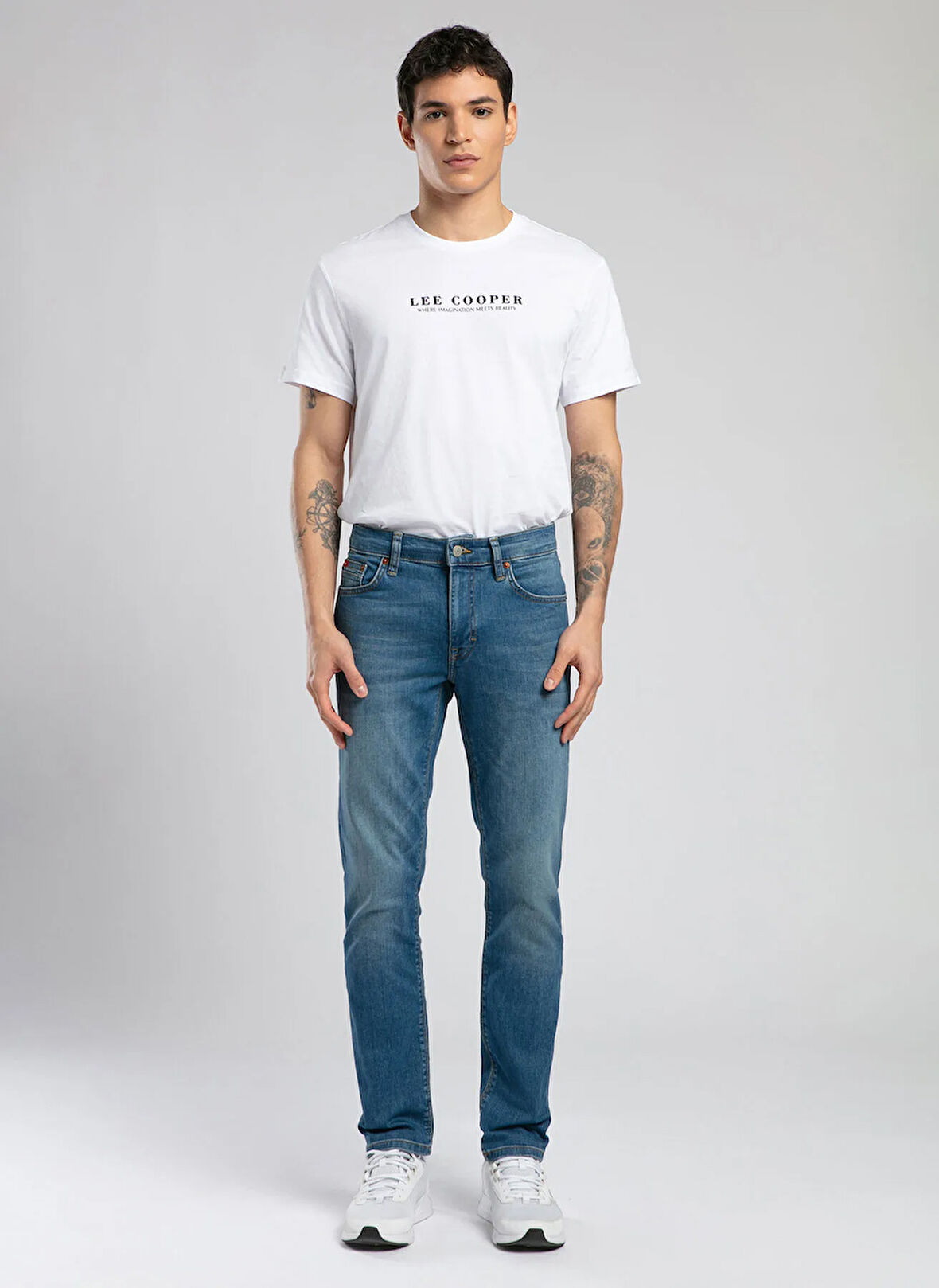 Lee Cooper Normal Bel Slim Straight Erkek Denim Pantolon 252 LCM 121020 JAGGER CARMEN BLUE