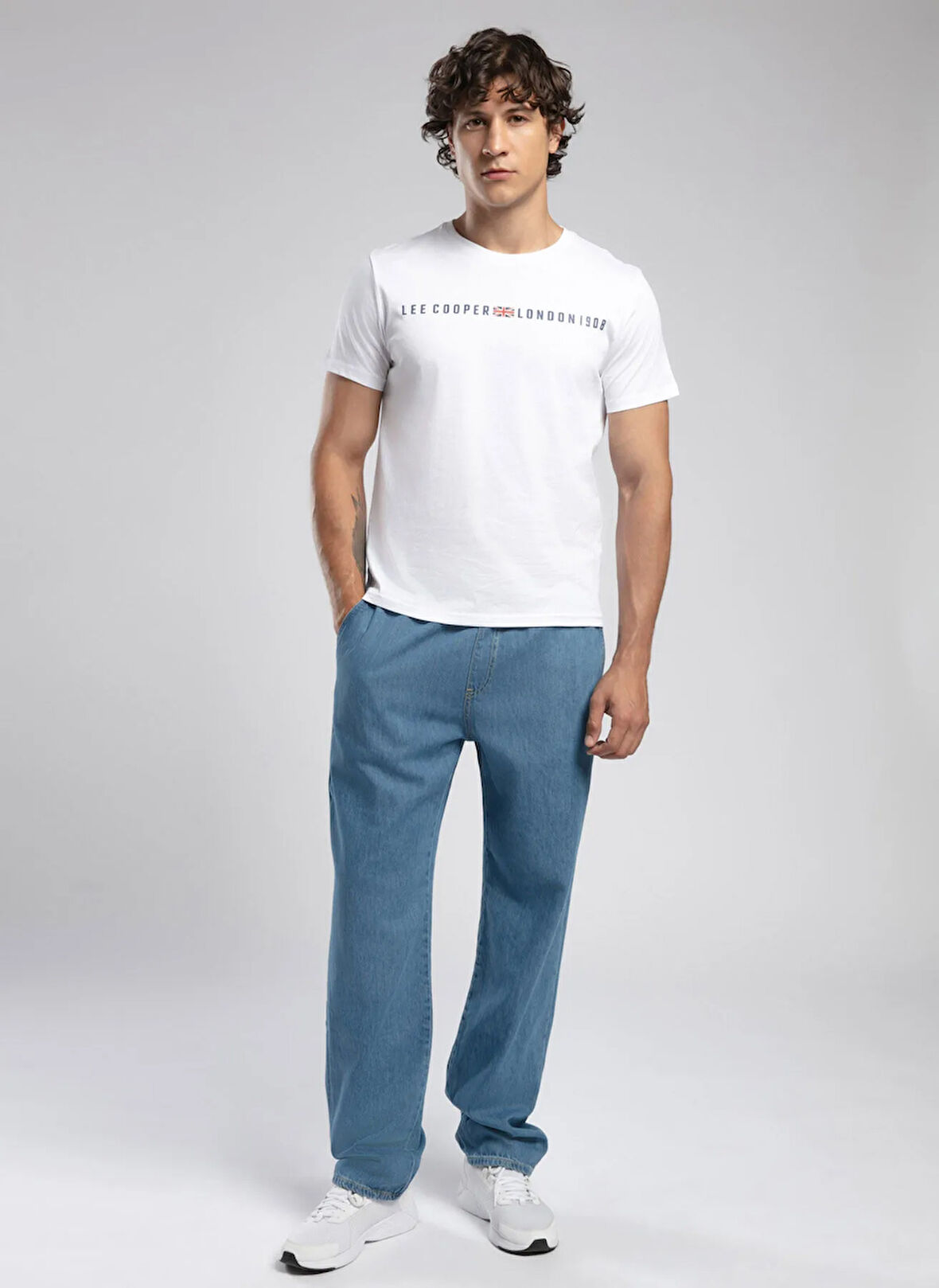 Lee Cooper Lastikli Bel Straight Erkek Denim Pantolon 252 LCM 121066 LOOSE MYLES LIGHT