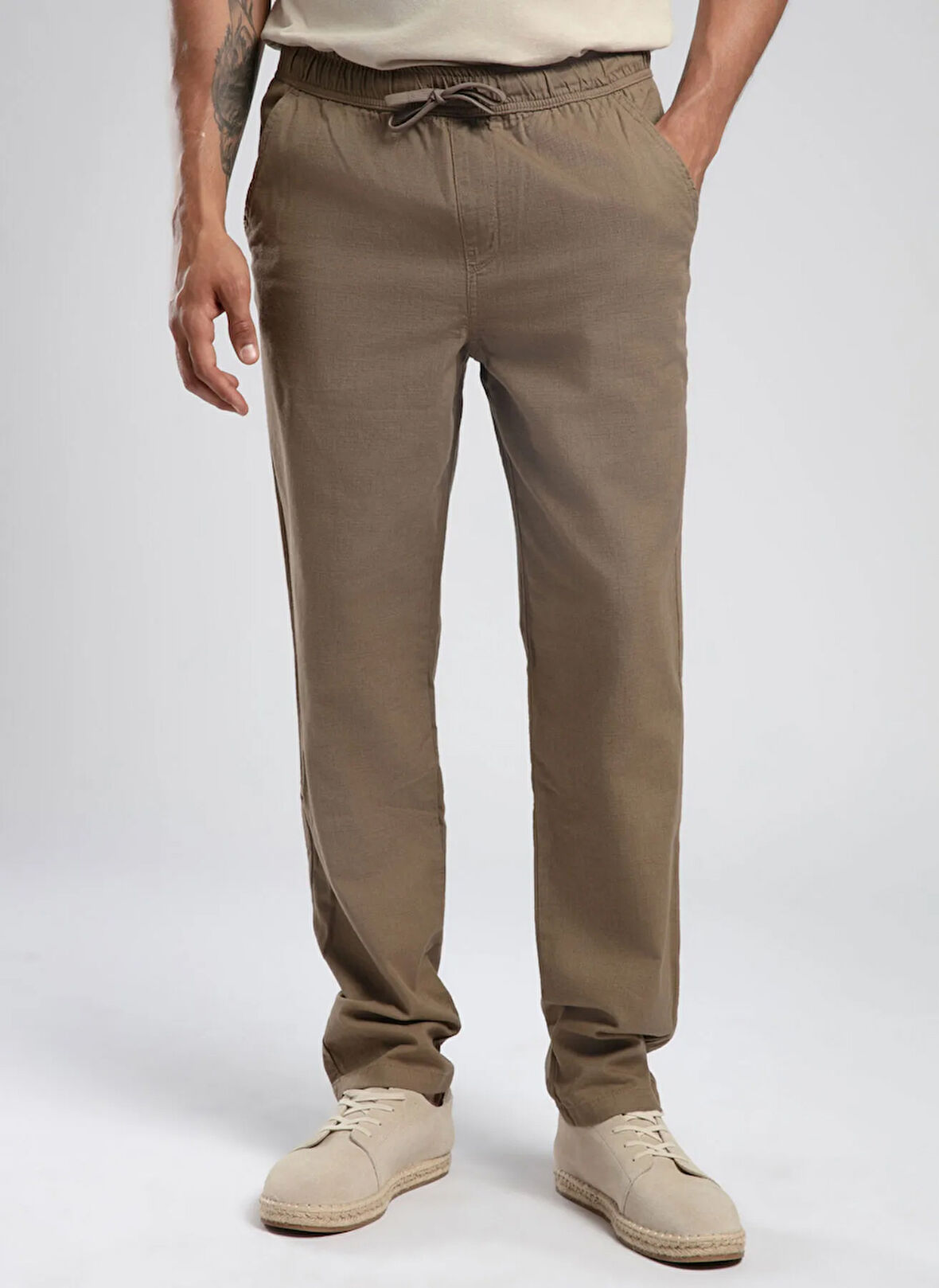 Lee Cooper Normal Bel Regular Straight Deve Tüyü Erkek Chino Pantolon 252 LCM 221003 NEW BEACH CAMEL