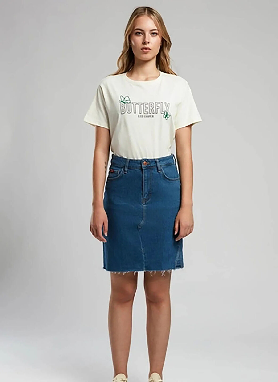 Lee Cooper Normal Bel Mavi Kadın Kısa Etek 252 LCF 126007 AVA 2 DENIM