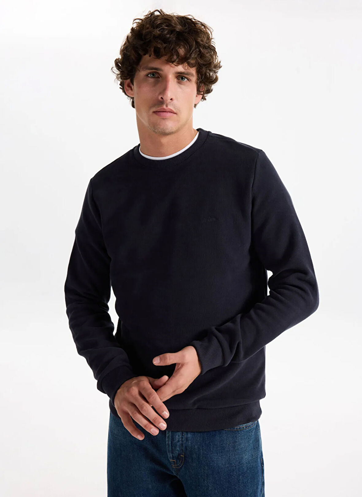 Lee Cooper Yuvarlak Yaka Lacivert Erkek Sweatshırt 261 LCM 241063 NEWDWADE LACİVERT