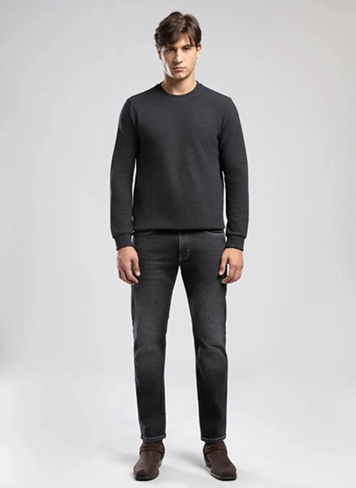 Lee Cooper Yuvarlak Yaka Antrasit Erkek Sweatshırt 261 LCM 241063 NEWDWADE ANTRASİT