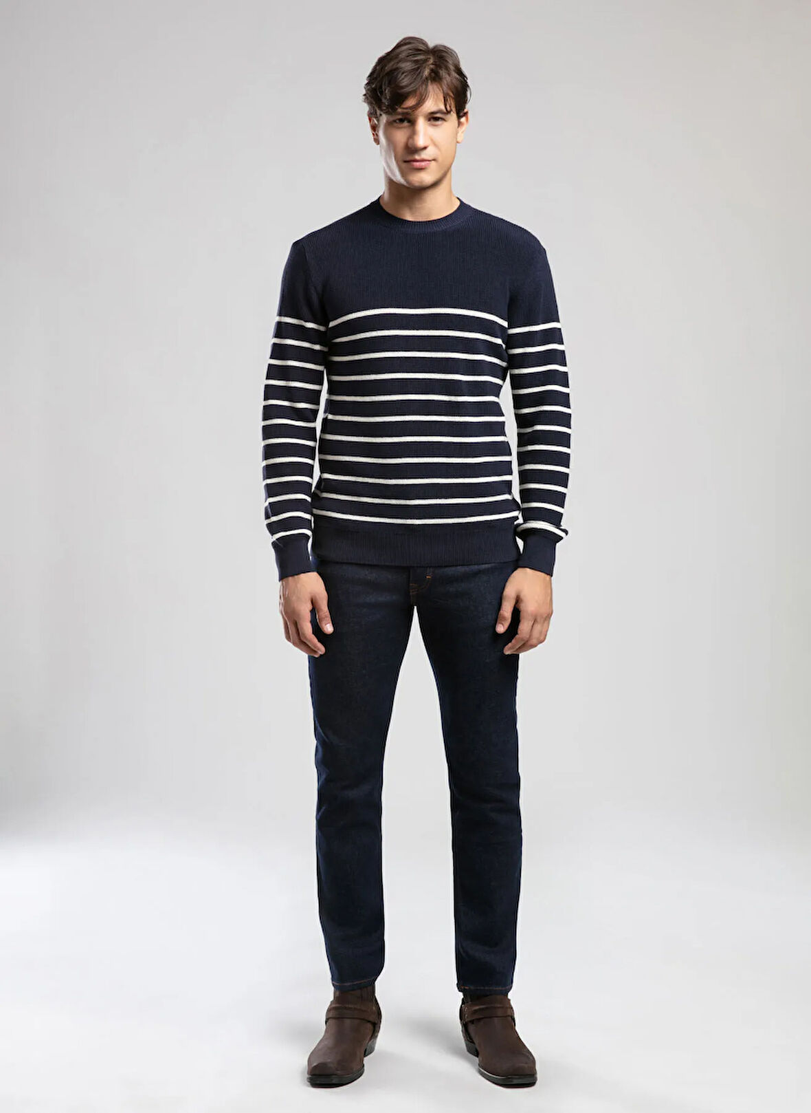 Lee Cooper Yuvarlak Yaka Regular Fit Lacivert Erkek Kazak 261 LCM 241020 BALDWIN LACİVERT-EKR