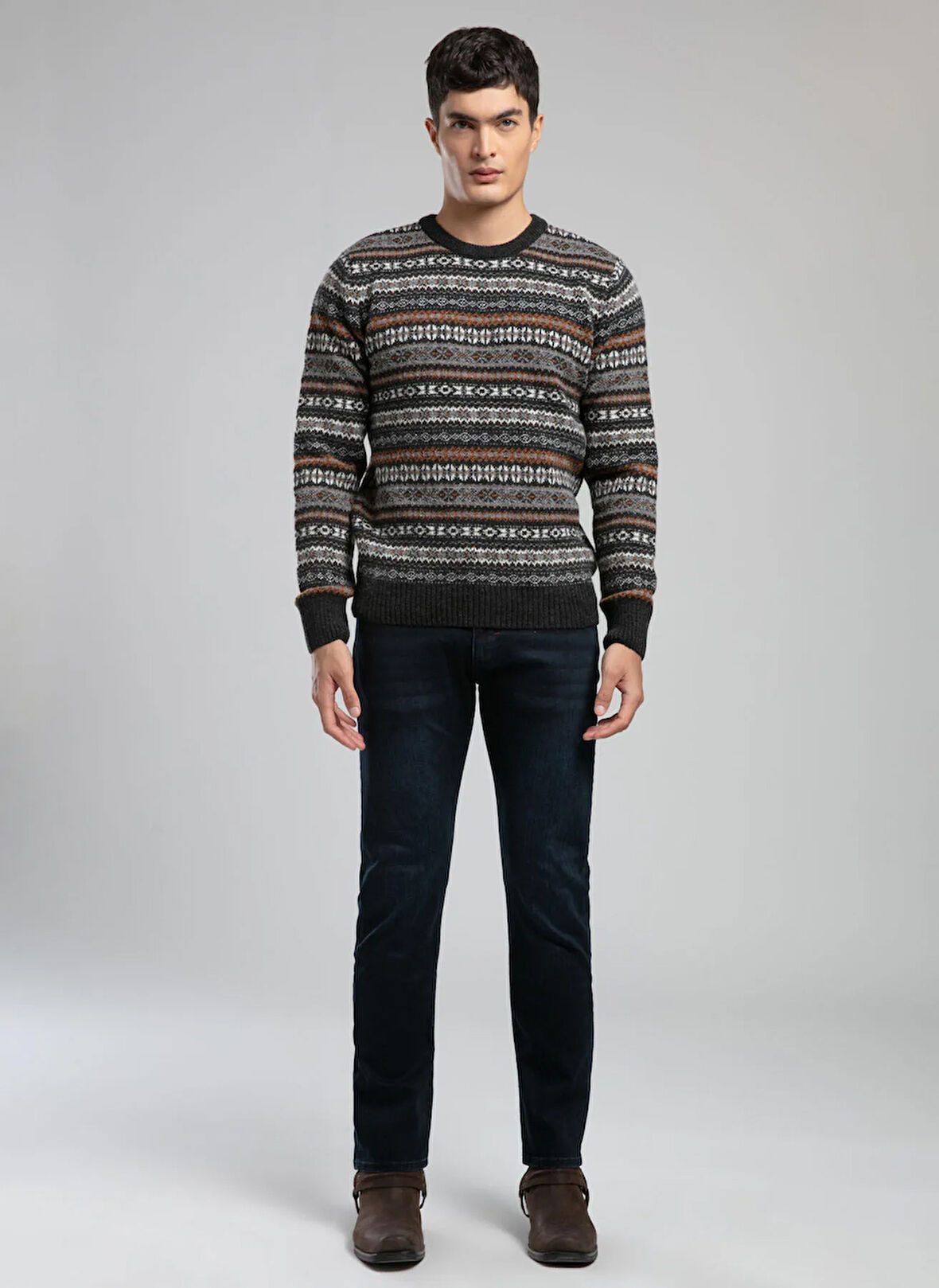 Lee Cooper Yuvarlak Yaka Regular Fit Antrasit Erkek Kazak 261 LCM 241022 ADRIEL ANTRASİT