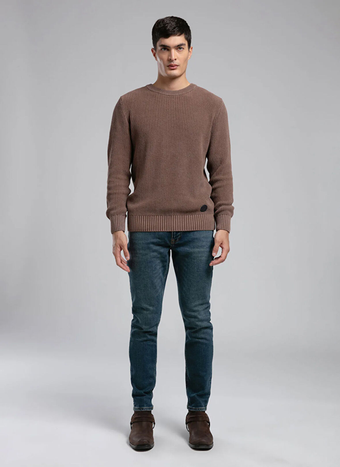 Lee Cooper Yuvarlak Yaka Regular Fit Kahve Erkek Kazak 261 LCM 241027 WILSON KAHVE