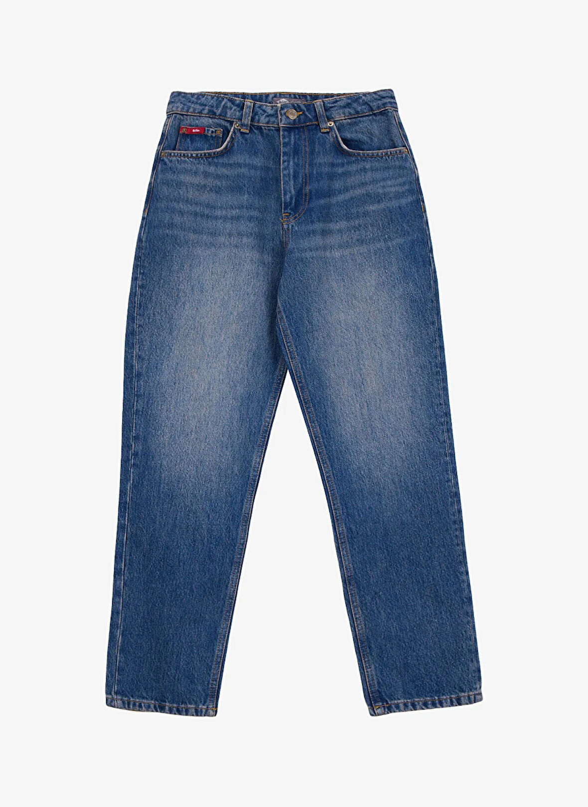 Lee Cooper Yüksek Bel Dar Paça Mom Fit Mavi Kadın Denim Pantolon 261 LCF 121006 MARLYN LIMPO BLUE