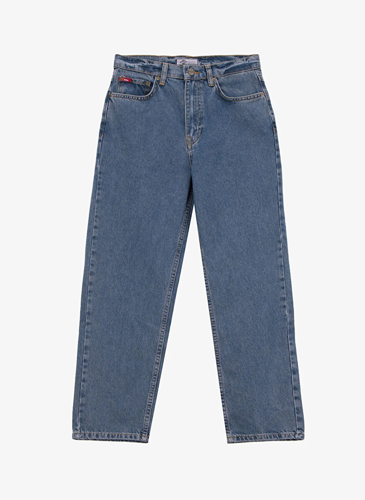 Lee Cooper Yüksek Bel Düz Paça Straight Gri - Mavi Kadın Denim Pantolon 261 LCF 121012 CLARA RASTABAN SMB