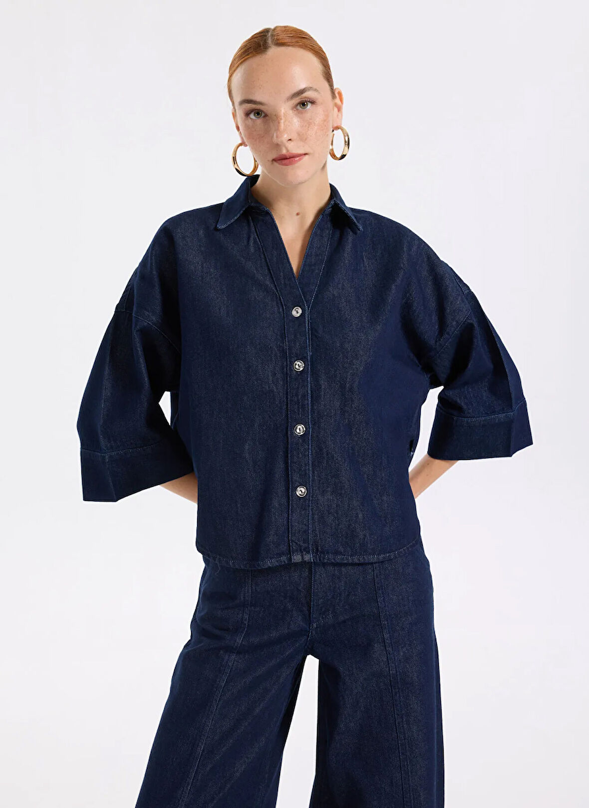 Lee Cooper Loose Fit Koyu Mavi Kadın Ceket 261 LCF 131002 HADLEY DENIM