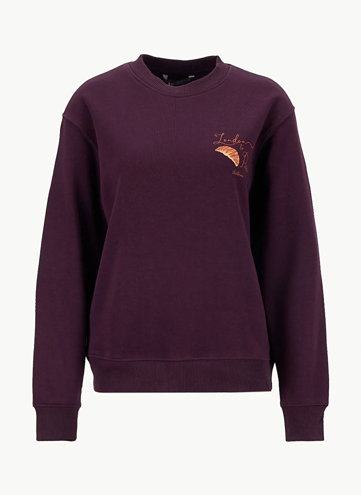 Lee Cooper O Yaka Düz Bordo Kadın Sweatshırt 261 LCF 241011 PETRA BORDO