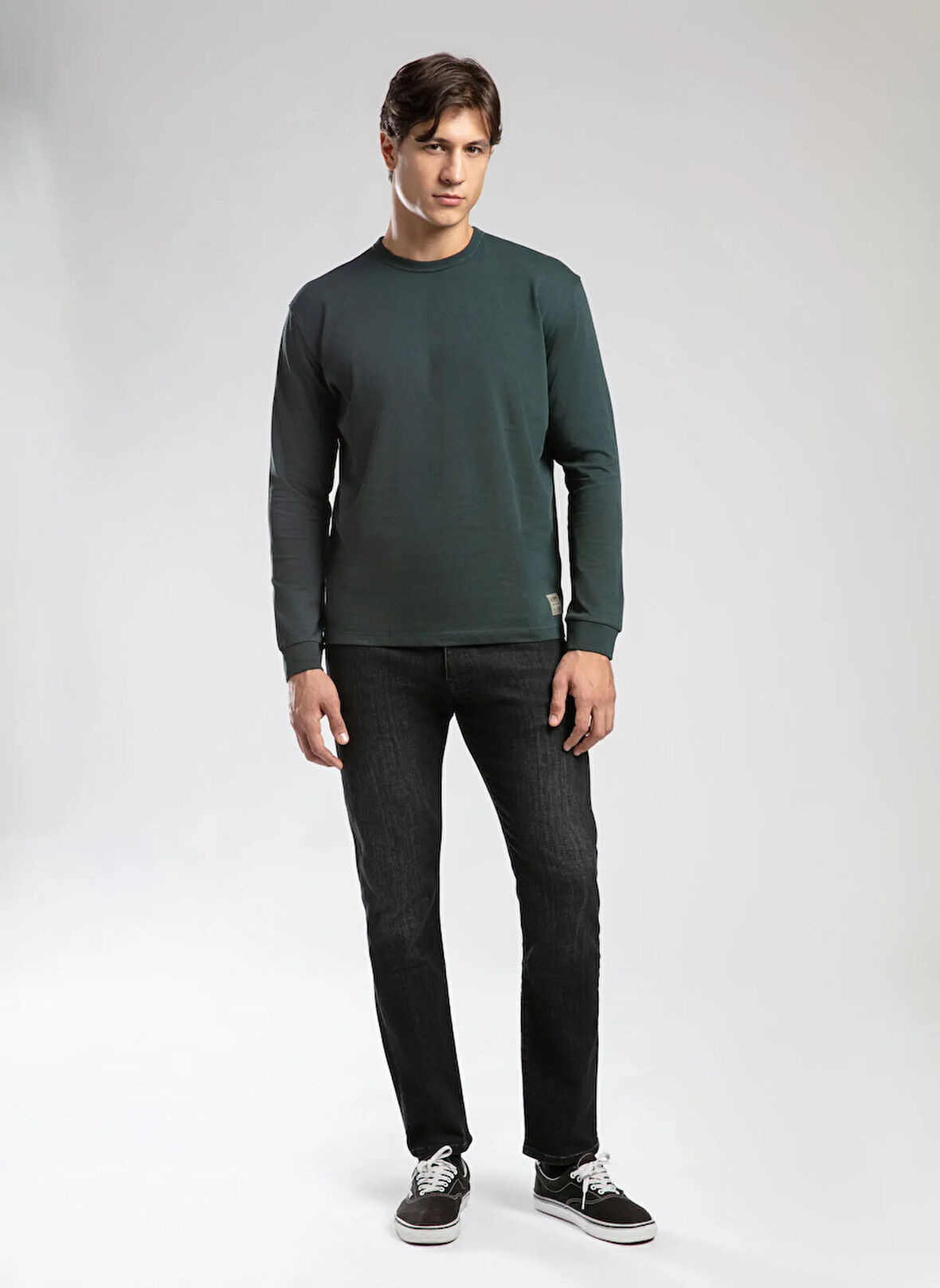 Lee Cooper Yuvarlak Yaka Zümrüt Yeşili Erkek Sweatshırt 261 LCM 241030 JORDY ZÜMRÜT