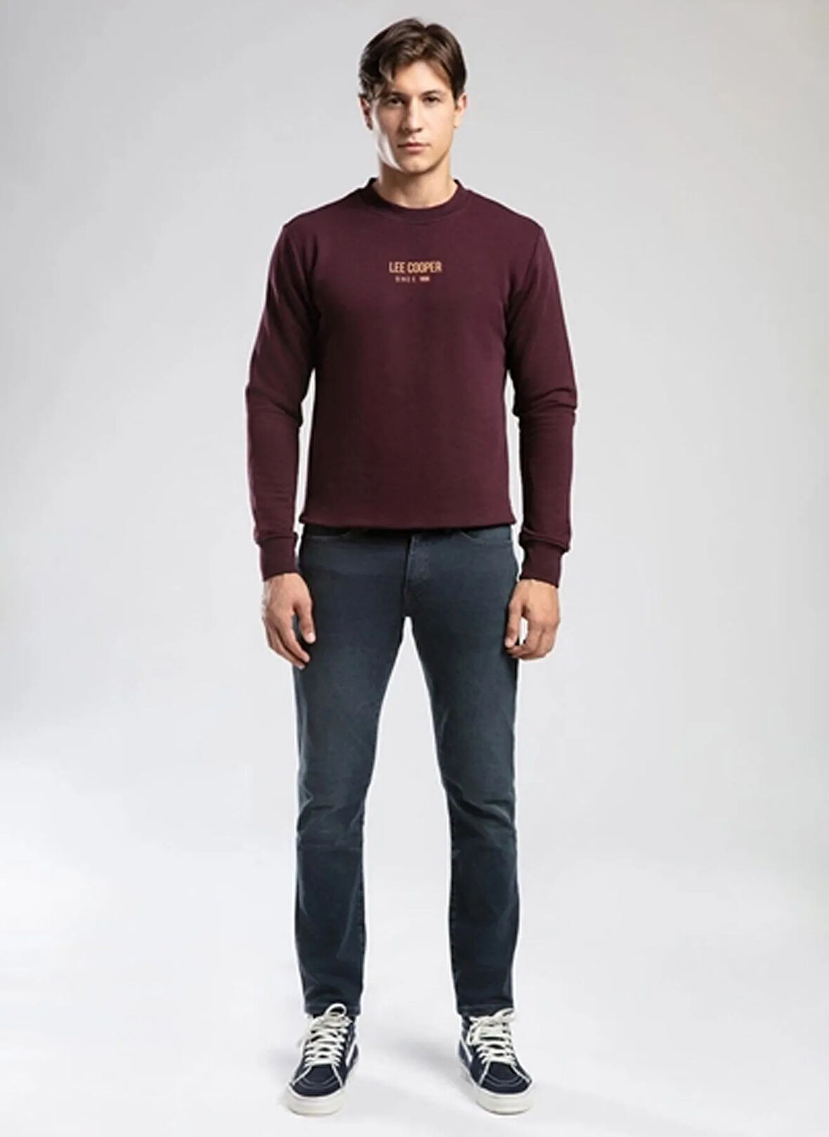 Lee Cooper Yuvarlak Yaka Mürdüm Erkek Sweatshırt 261 LCM 241040 FROSE MÜRDÜM