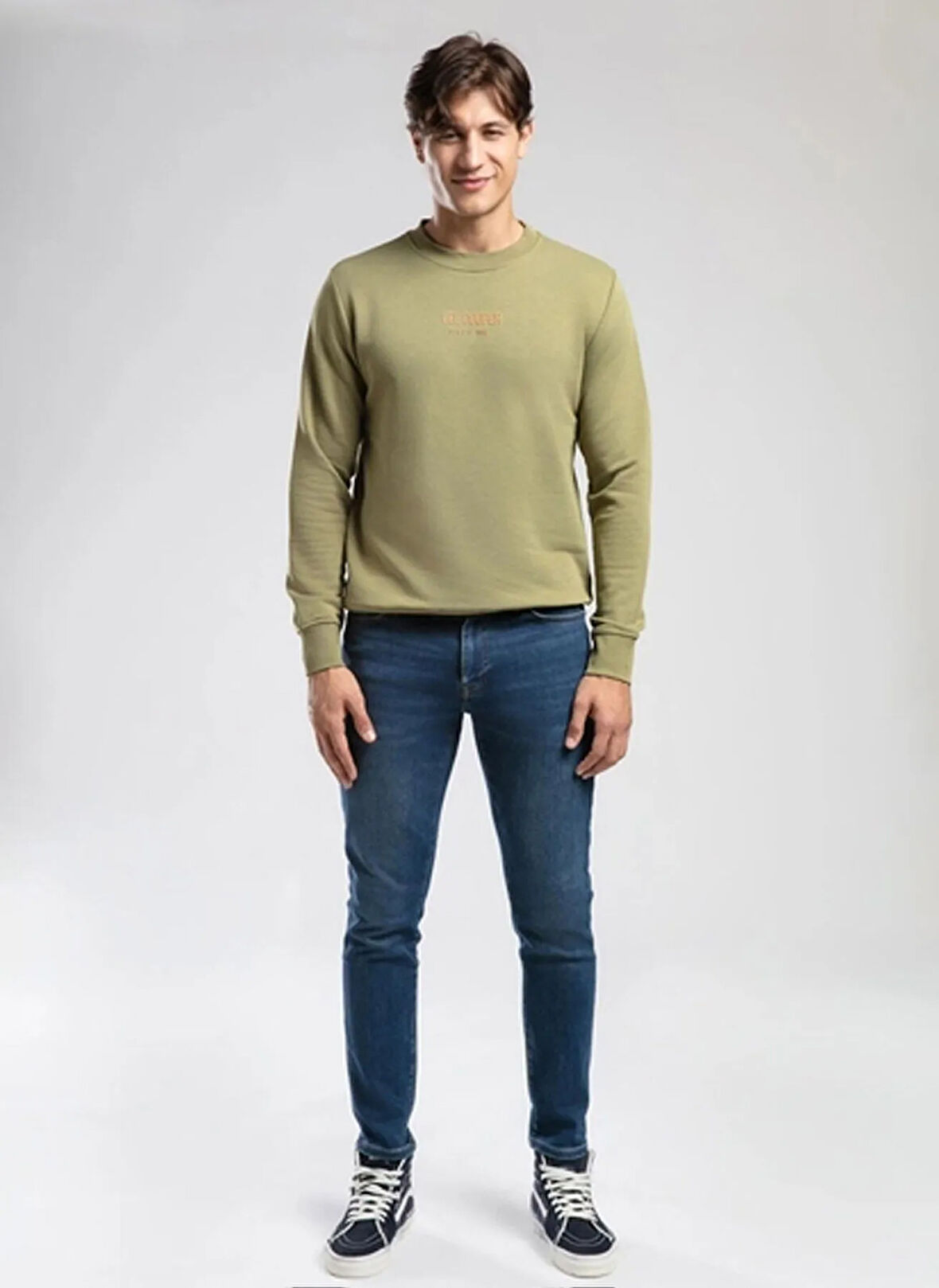 Lee Cooper Yuvarlak Yaka Açık Haki Erkek Sweatshırt 261 LCM 241040 FROSE A. HAKİ