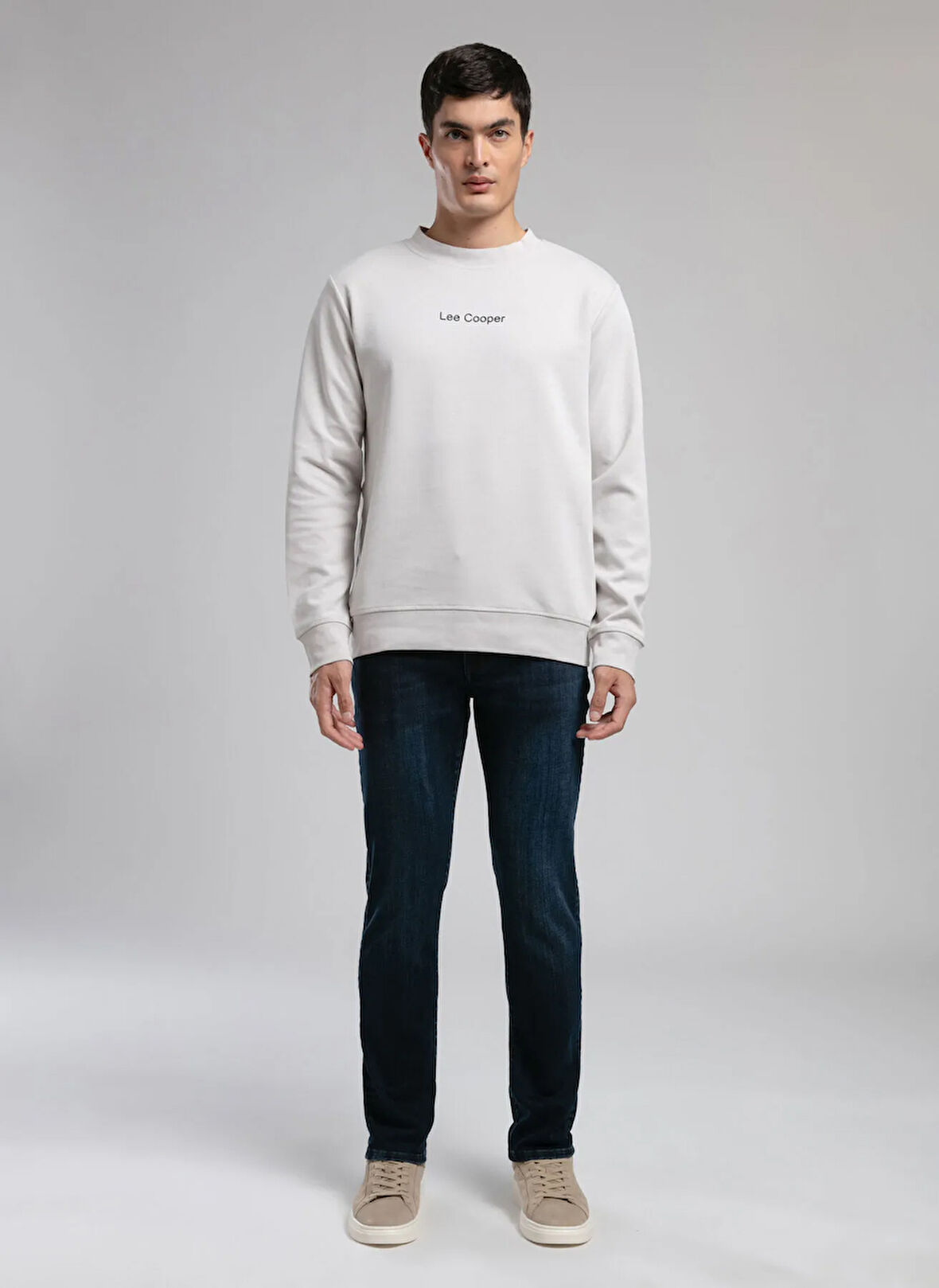 Lee Cooper Yuvarlak Yaka Taş Erkek Sweatshırt 261 LCM 241042 DORRES TAŞ