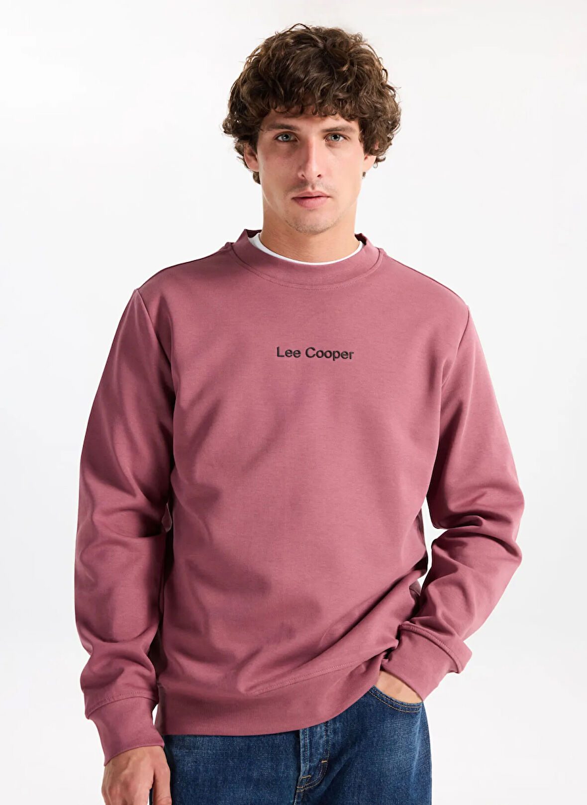 Lee Cooper Yuvarlak Yaka Gül Kurusu Erkek Sweatshırt 261 LCM 241042 DORRES GÜL KURUSU