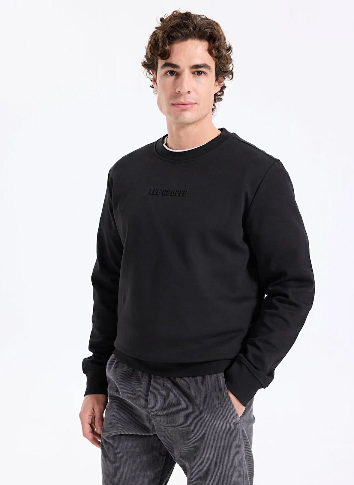 Lee Cooper Yuvarlak Yaka Siyah Erkek Sweatshırt 261 LCM 241058 NOAHES SİYAH