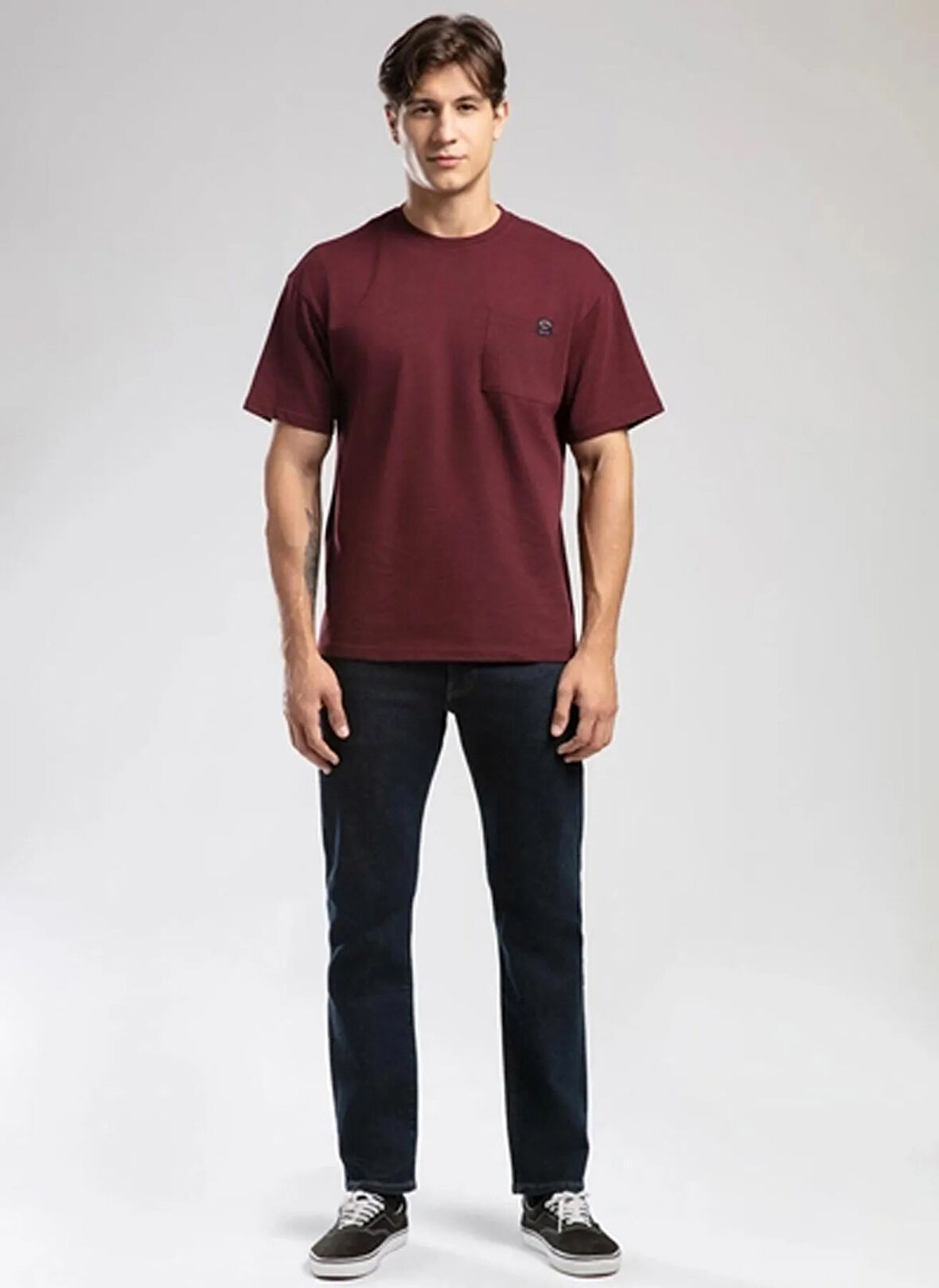 Lee Cooper Yuvarlak Yaka Mürdüm Erkek T-Shirt 261 LCM 242003 WEST MÜRDÜM