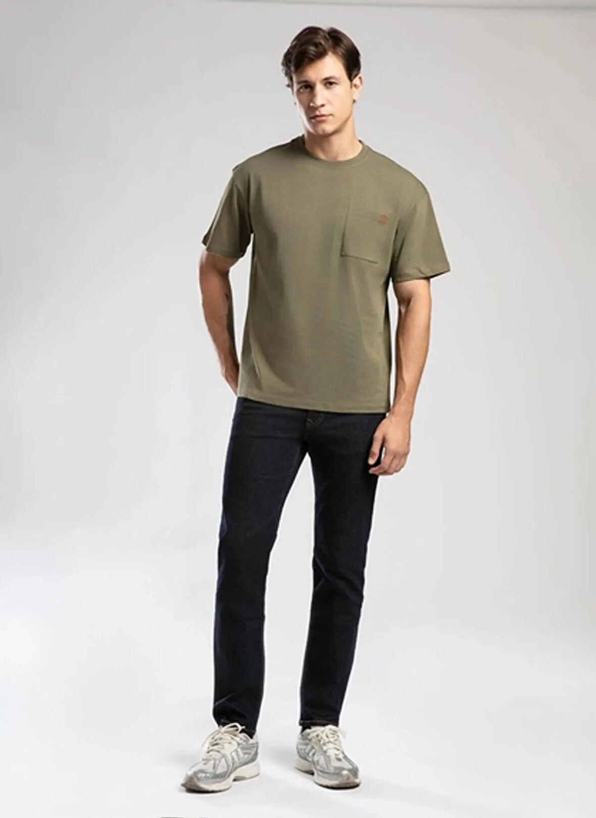 Lee Cooper Yuvarlak Yaka Haki Erkek T-Shirt 261 LCM 242003 WEST HAKİ