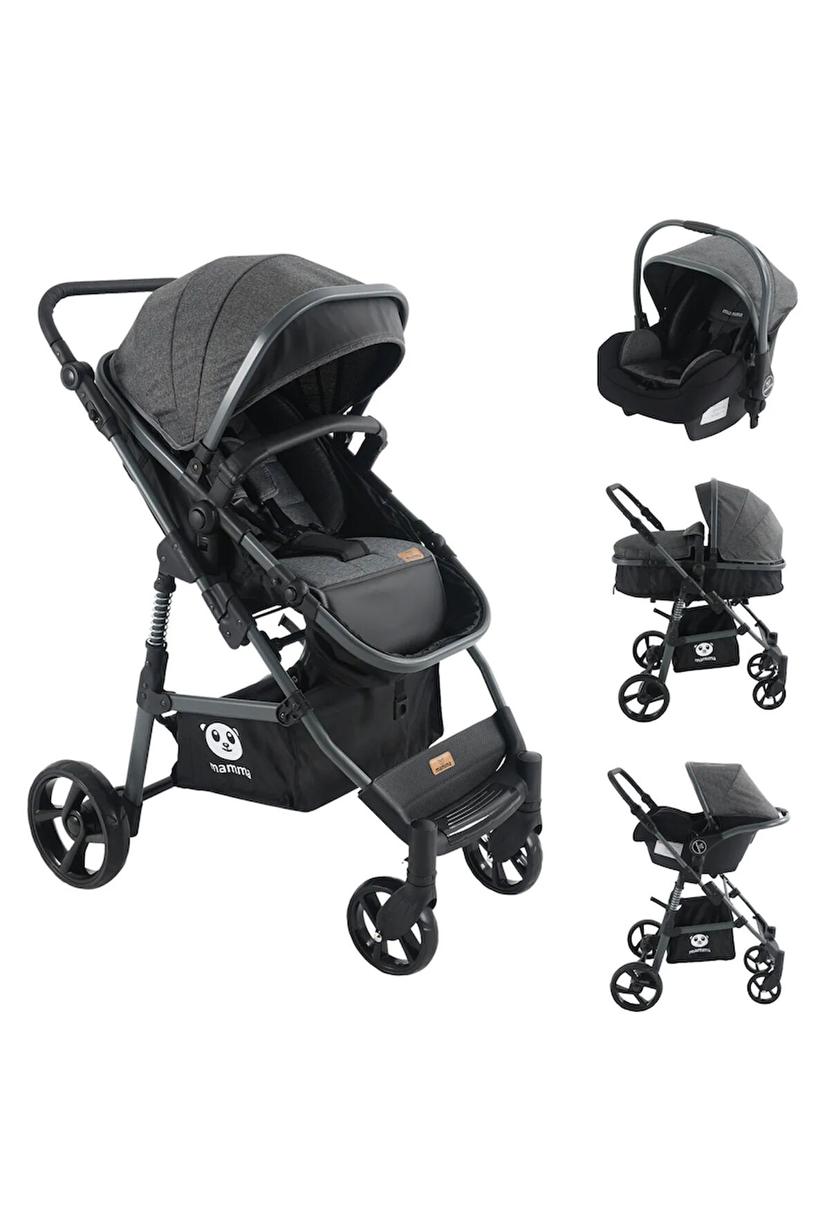 Mamma Flex 6 in 1 Yeni Nesil Amortisörlü Çift Yönlü Travel Sistem Bebek Arabası