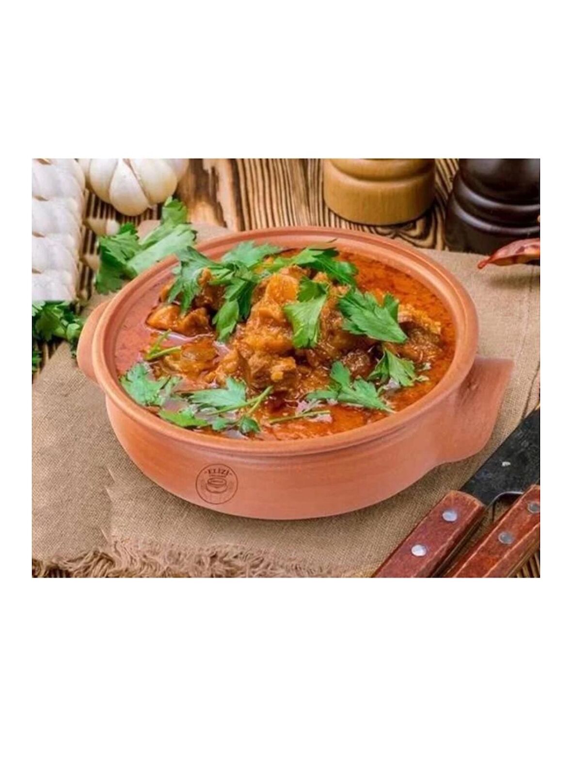 Cooker ELZ113 Kulplu Toprak Tencere 3.75 Lt