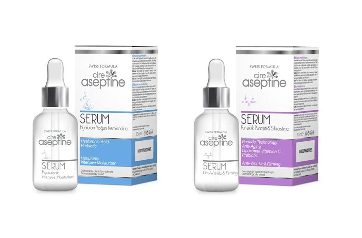 Cire Aseptine Serum Hayaluron Yoğun Nemlendirici 30 Ml+Kırışıklık Karşıtı & Sıkılaştırıcı Yüz Bakım Serumu 30 ml