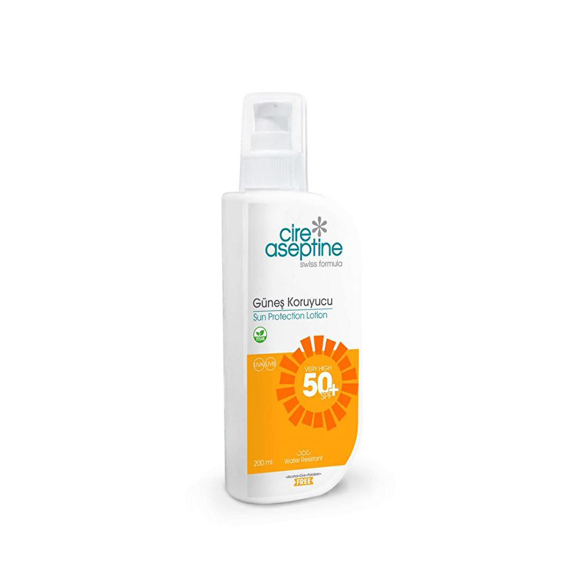 Cire Aseptine Güneş Koruyucu Spf50+ 50+ Faktör Tüm Cilt Tipleri İçin Renksiz Güneş Koruyucu Krem 200 ml