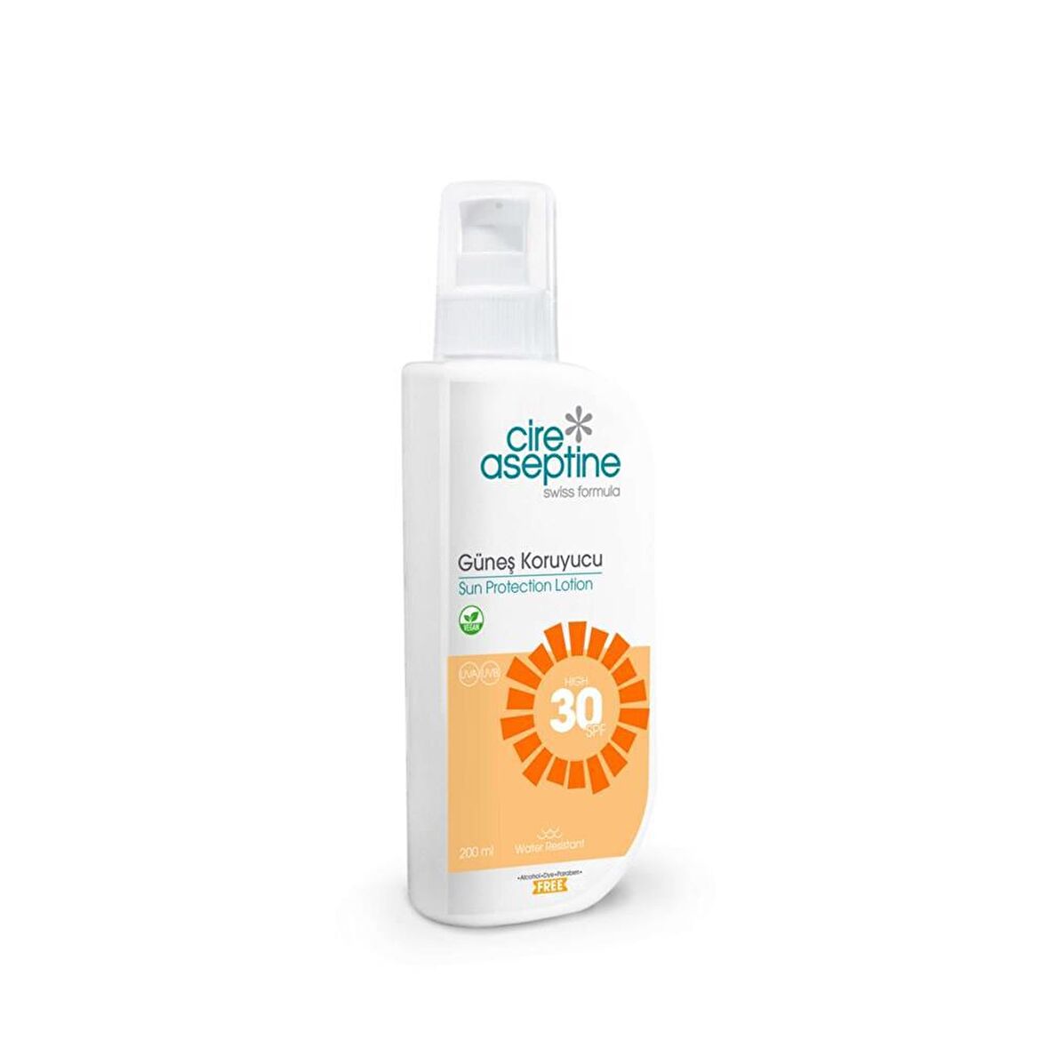 Cire Aseptine Güneş Koruyucu Spf30 30 Faktör Tüm Cilt Tipleri İçin Renksiz Güneş Koruyucu Krem 200 ml