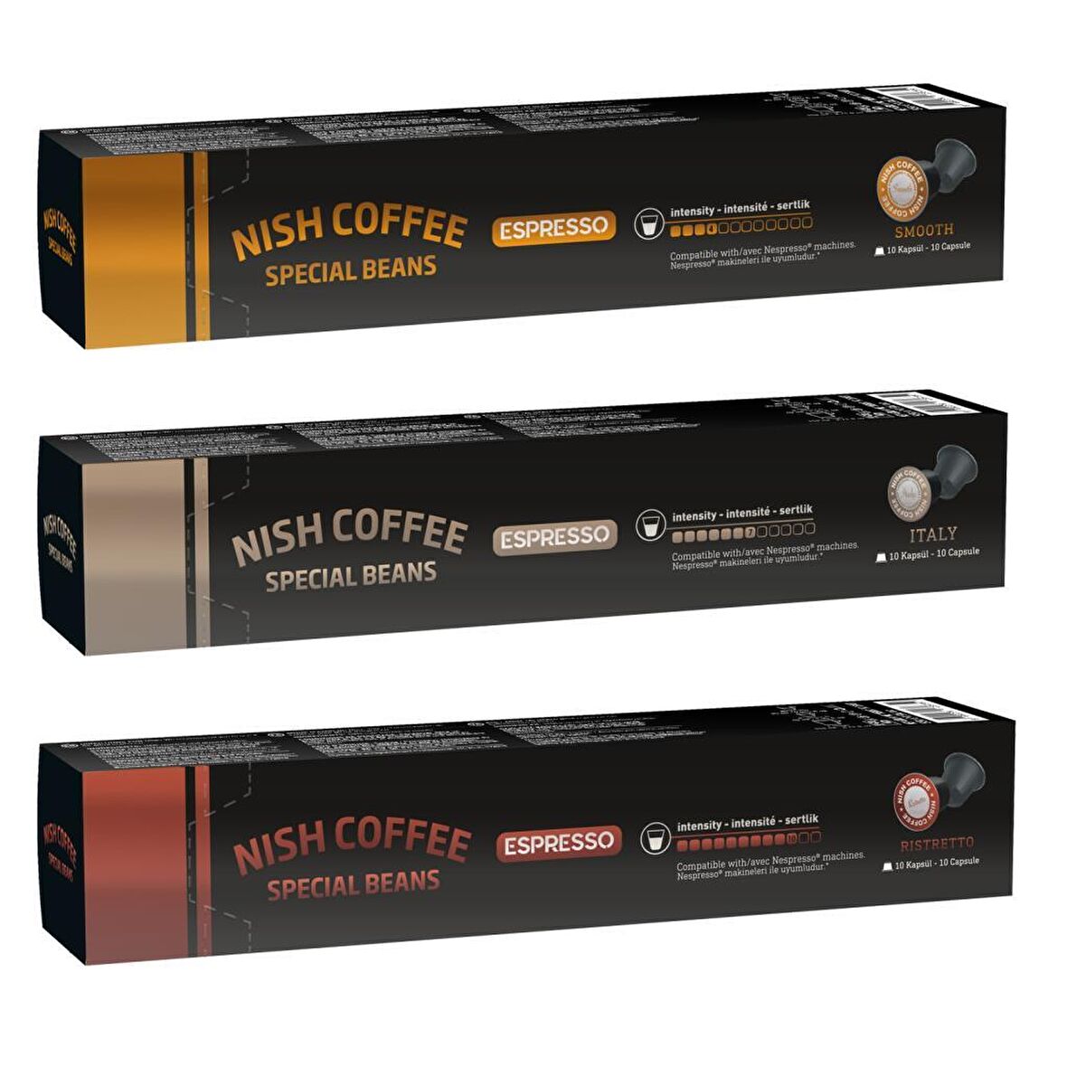 Nish Nespresso Uyumlu Kapsül Kahve 4Smooth 8Italy 10Ristretto