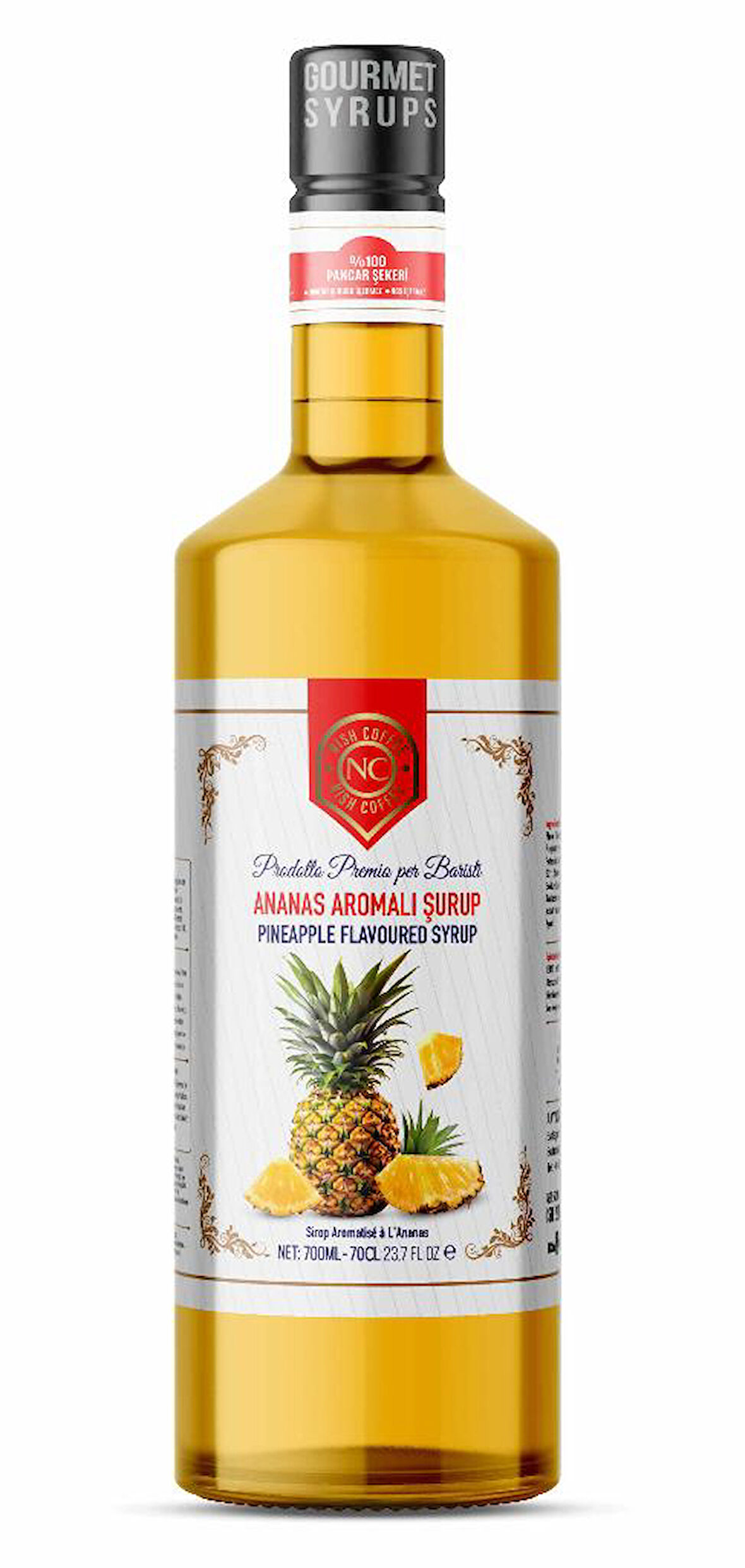 Nish Ananas Aromalı  Şurup 700 ML - Cam Şişe