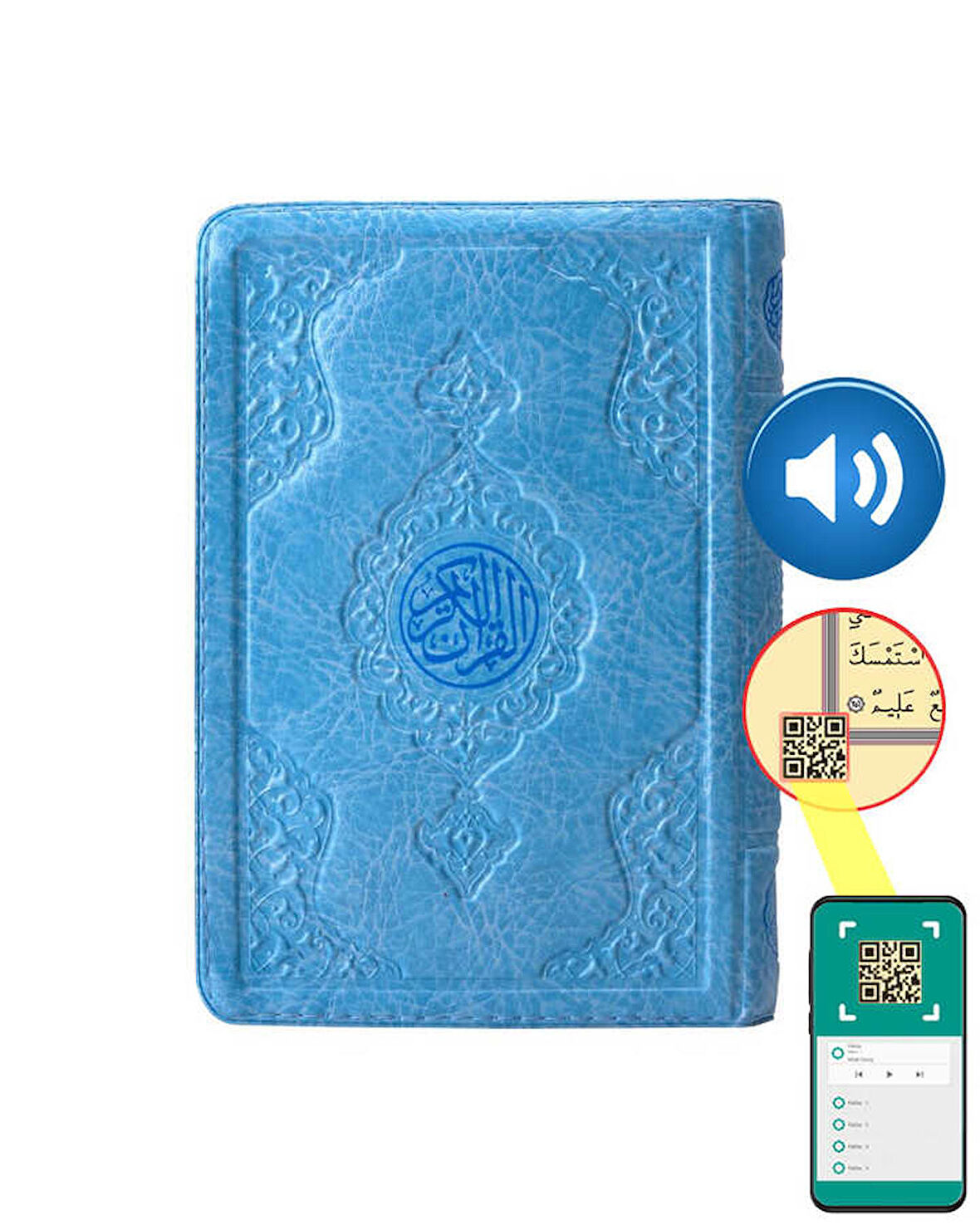 Hafız Boy Kur'an-ı Kerim (Mavi, Kılıflı, Mühürlü, 2 Renk)