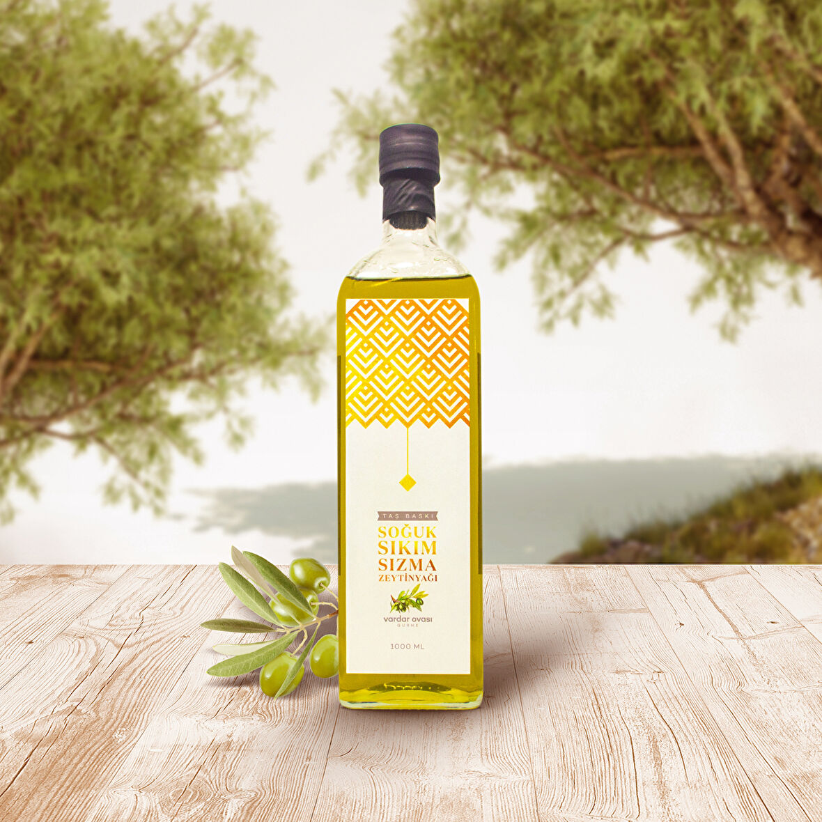 Taş Baskı Soğuk Sıkım Zeytinyağı 1000 ml