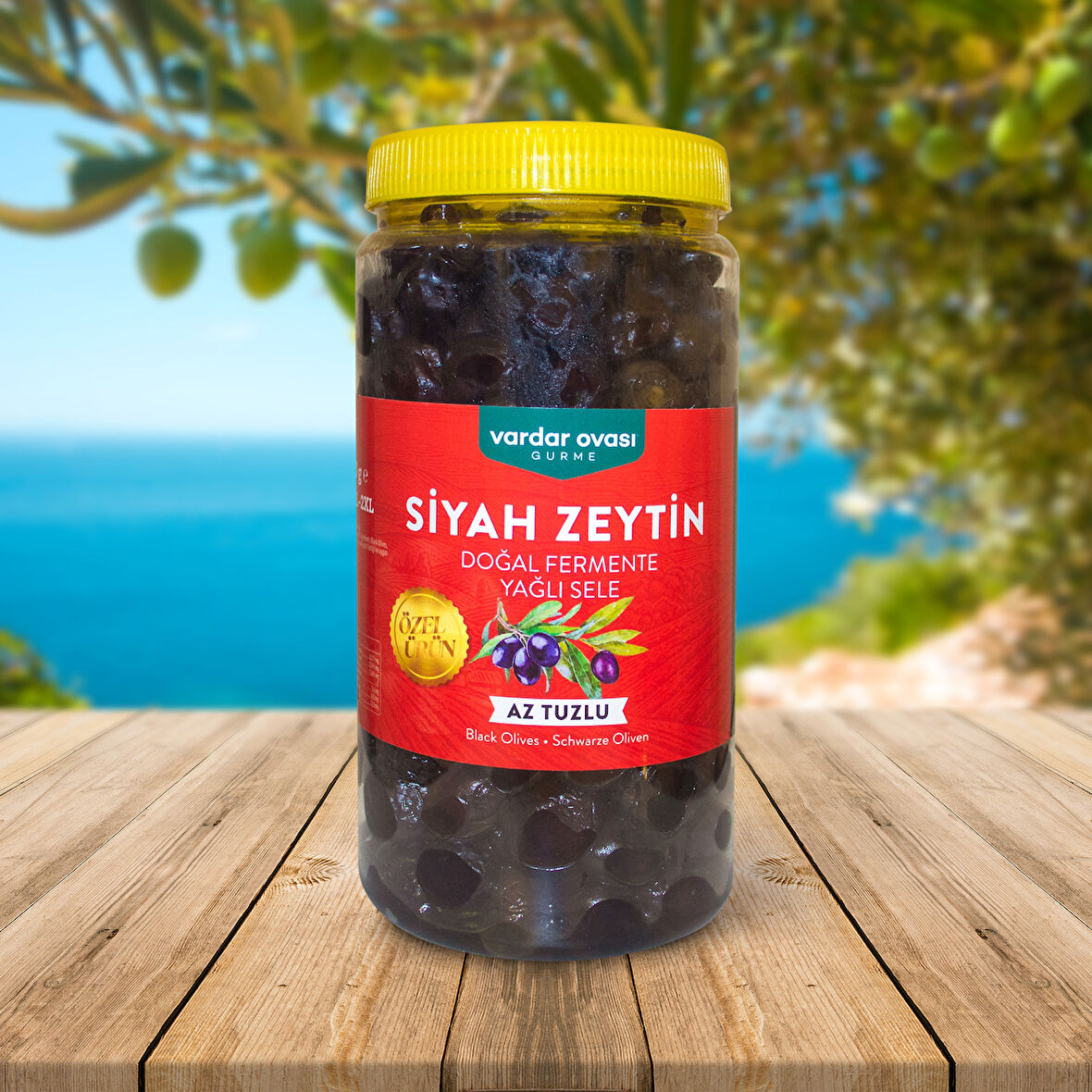 Doğal Fermente Yağlı Sele Az Tuzlu Siyah Zeytin (Özel Ürün) XL-2XL 1000 g